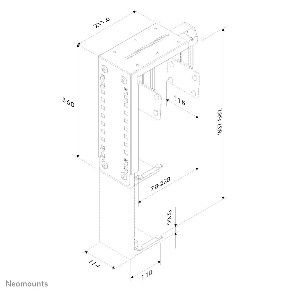 Rca Informatique - image du produit : CPU/PC HOLDER.PC H:30-53.W:8-22 CREAM