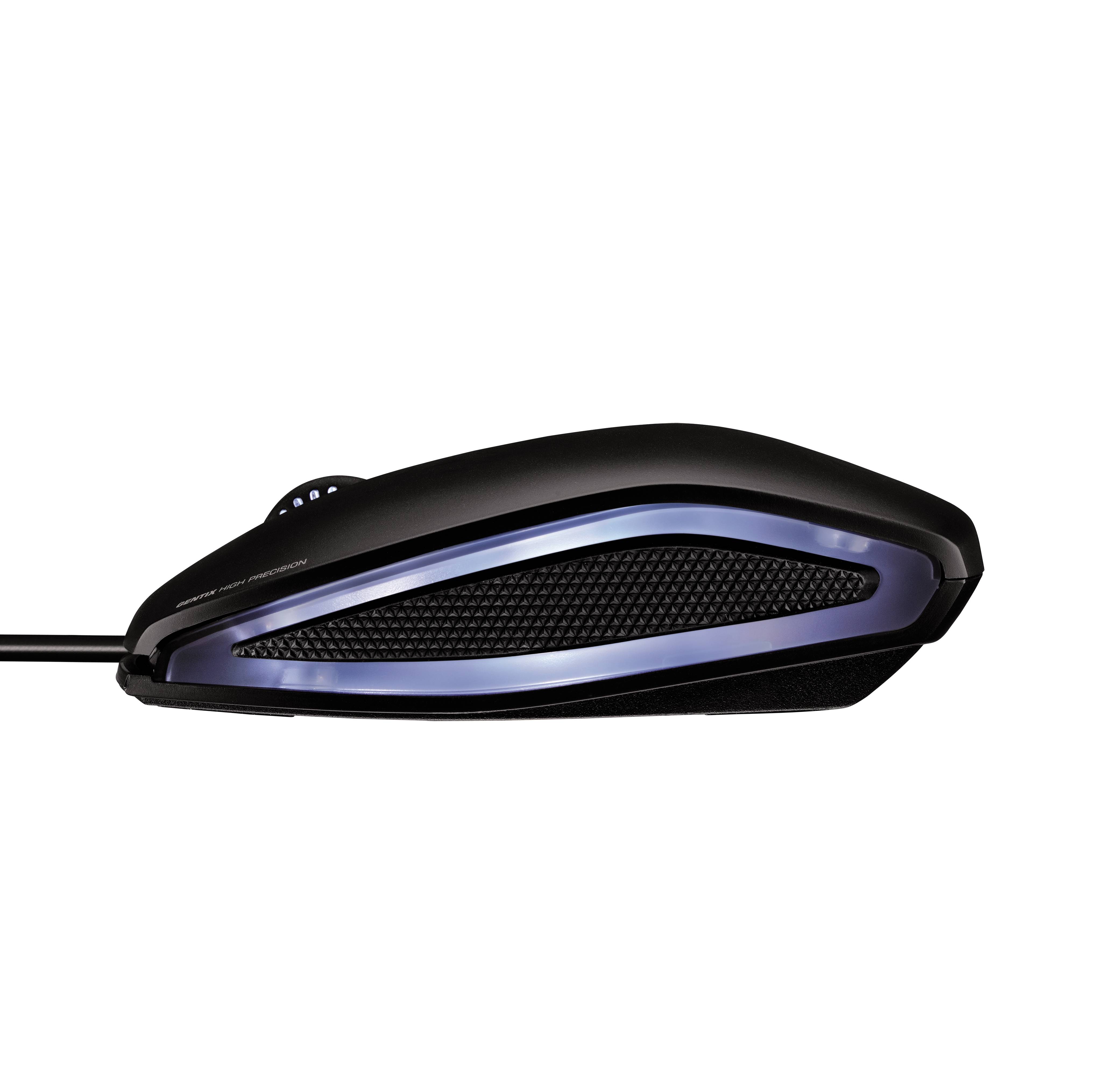 Rca Informatique - image du produit : GENTIX CORDED OPTICAL BLACK ILLUMINATED MOUSE