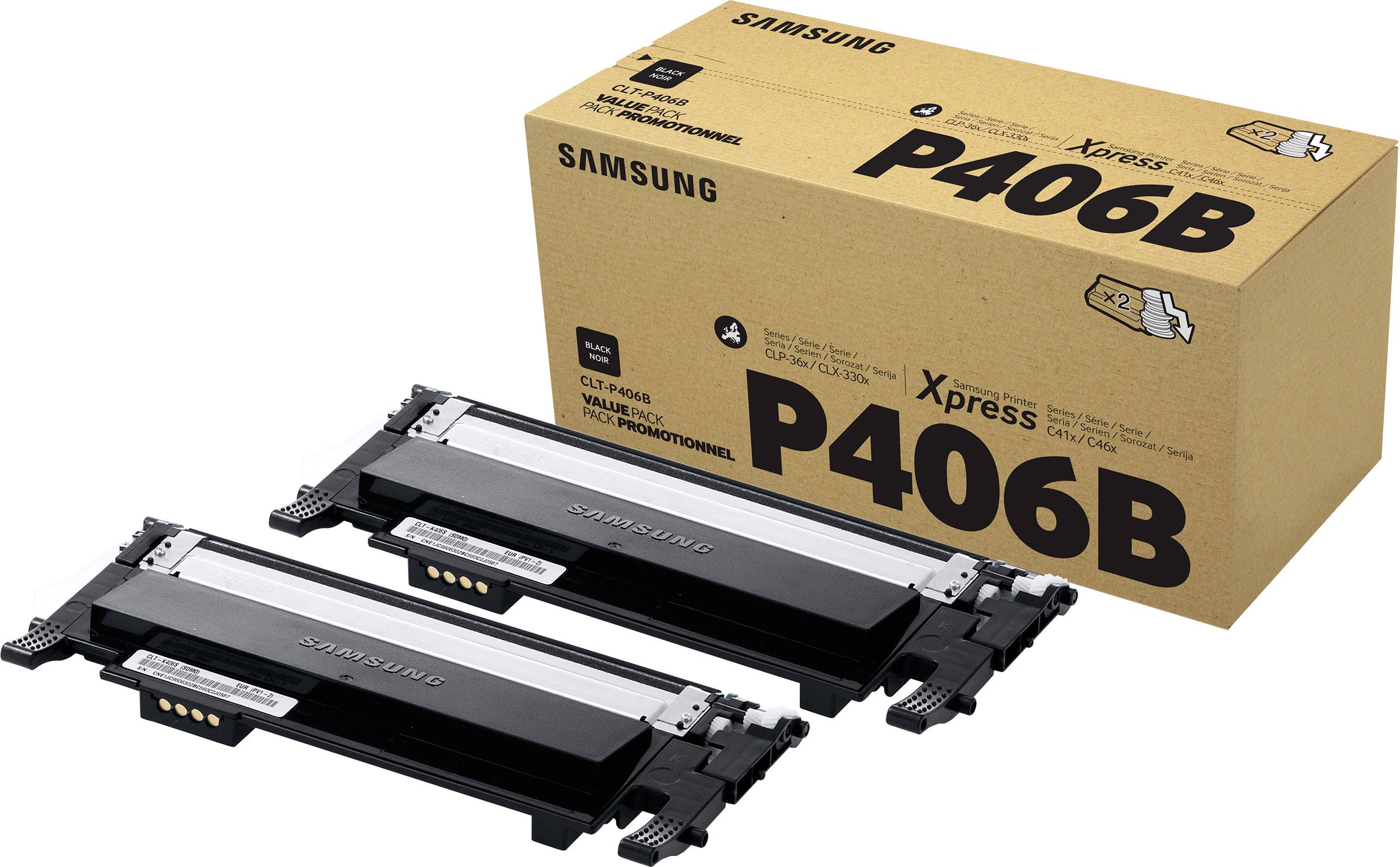 Rca Informatique - image du produit : SA CLT-P406B 2-PK BLACK TONER SAMSUNG