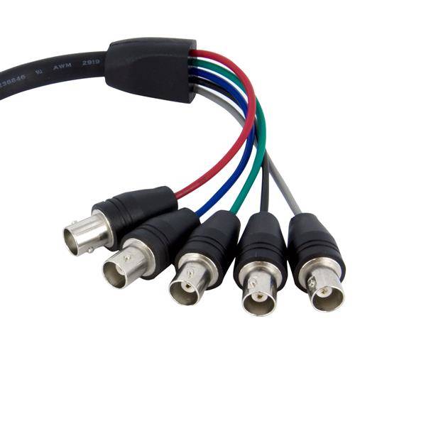 Rca Informatique - image du produit : CBLE DCRAN COAXIAL VGA HD15 VERS 5 BNC RGBHV 30 CM - M/F