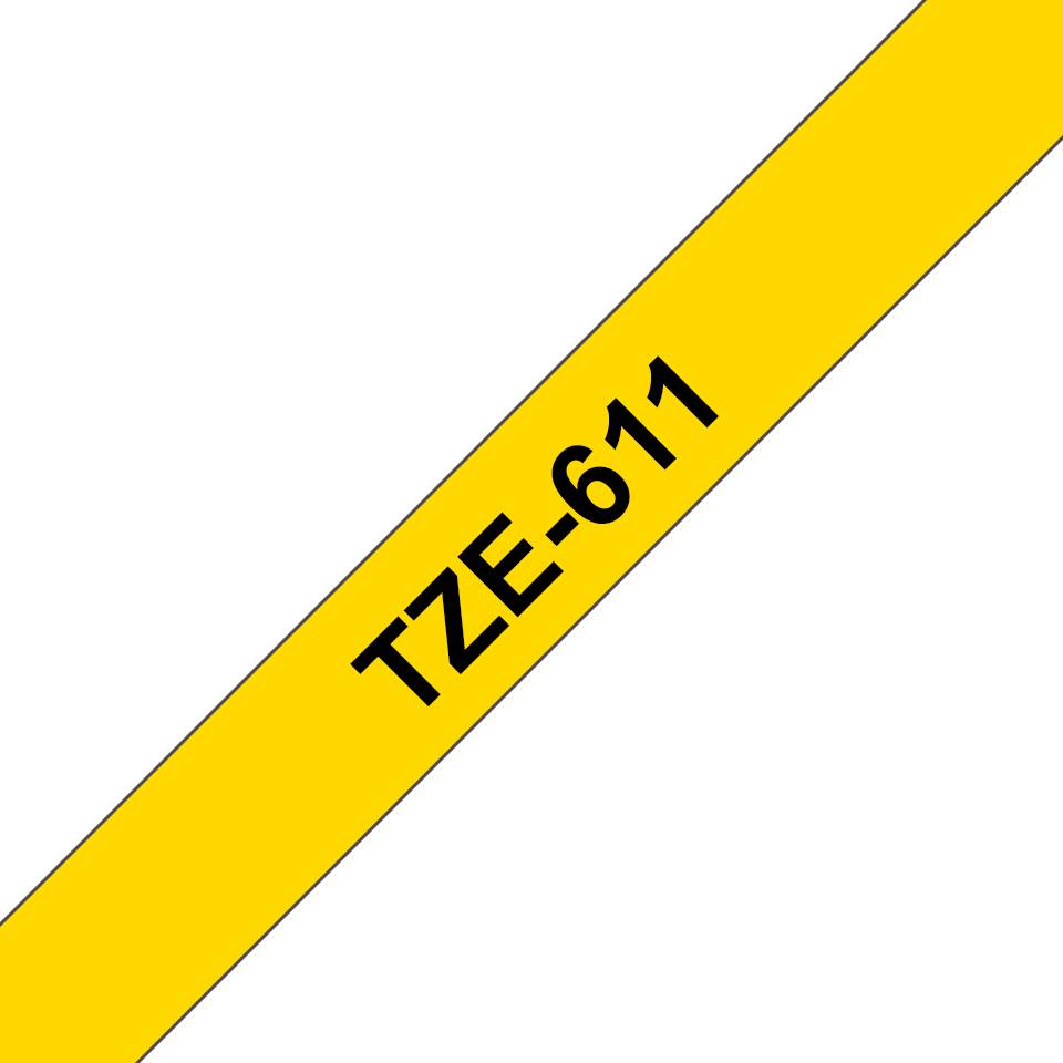 Rca Informatique - image du produit : TZE-611 LAMINATED TAPE 6MM 8M NOIR/JAUNE