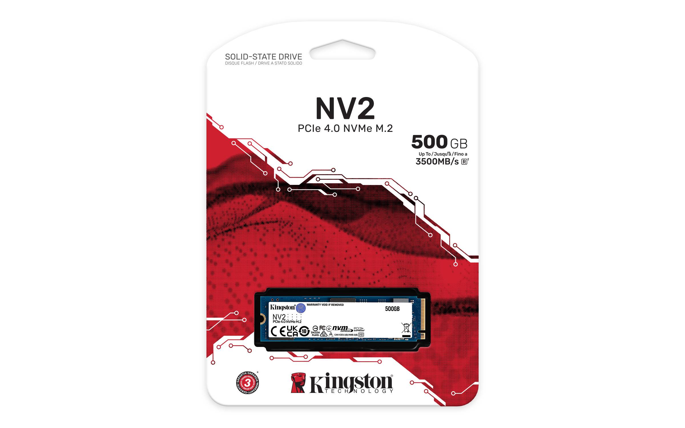 Rca Informatique - image du produit : 500G NV2 M.2 2280 NVME SSD NV2 PCIE 4.0 NVME SSD