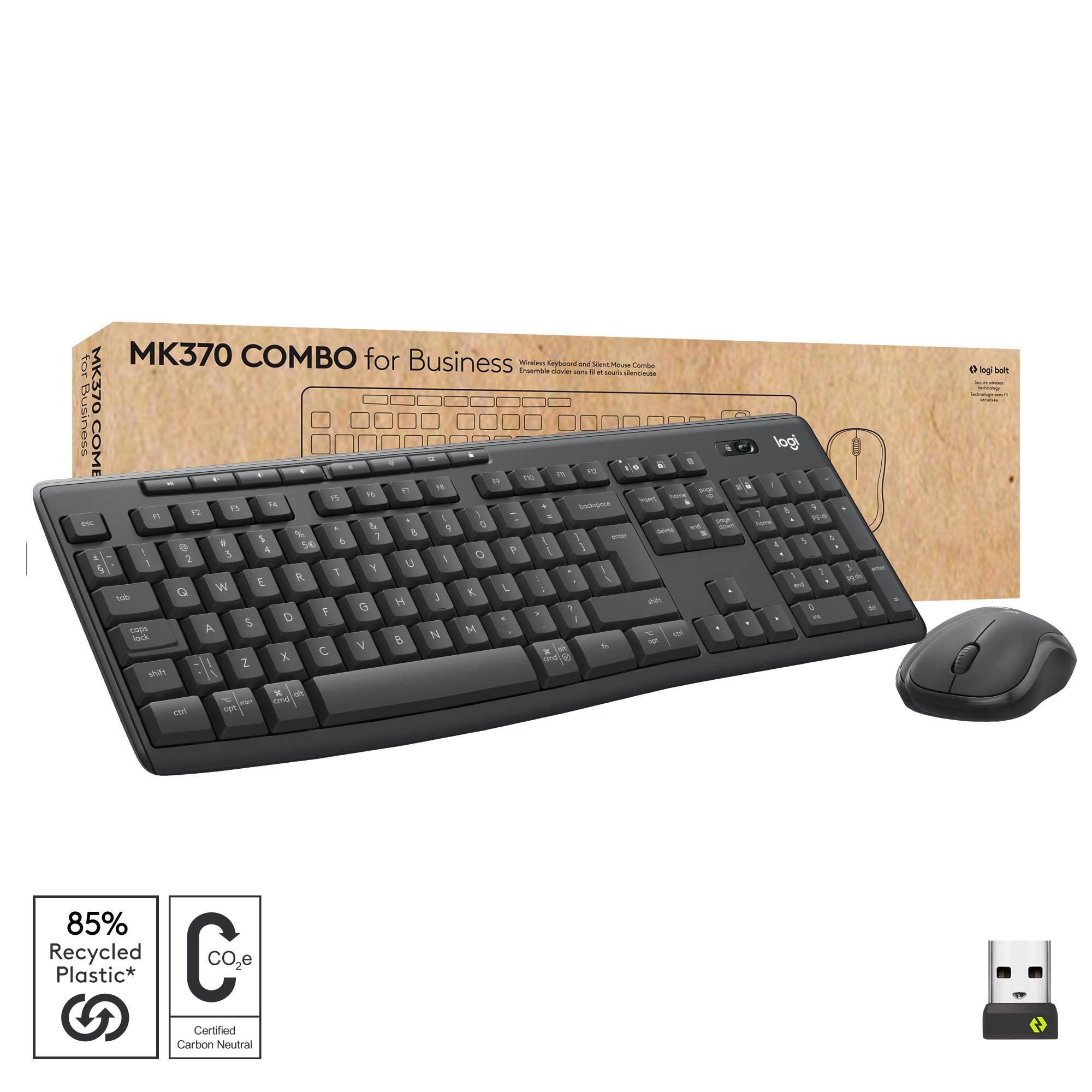 Rca Informatique - image du produit : MK370 COMBO FOR BUSINESS GRAPHITE - FRA - CENTRAL-419