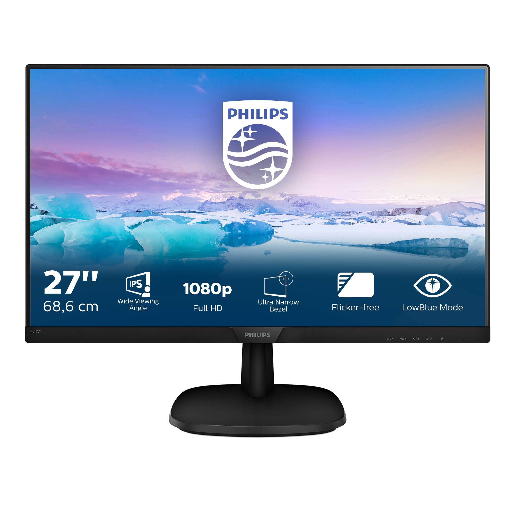 Rca Informatique - image du produit : 273V7QDAB/00 27IN IPS FHD 250CD 4MS/HDMI/VGA/DVI-D