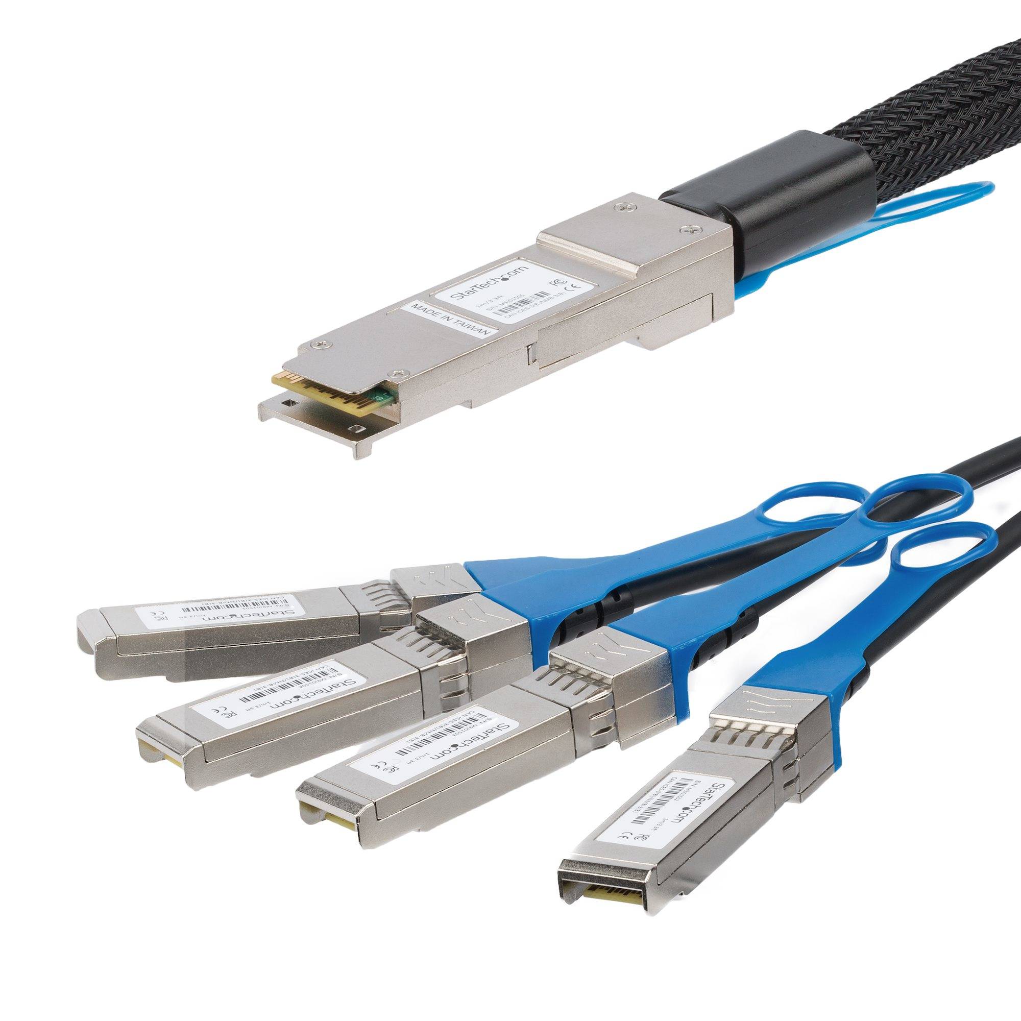 Rca Informatique - image du produit : 1M QSFP+ BREAKOUT CABLE - MSA COMPLIANT - QSFP+ TO 4 SFP+