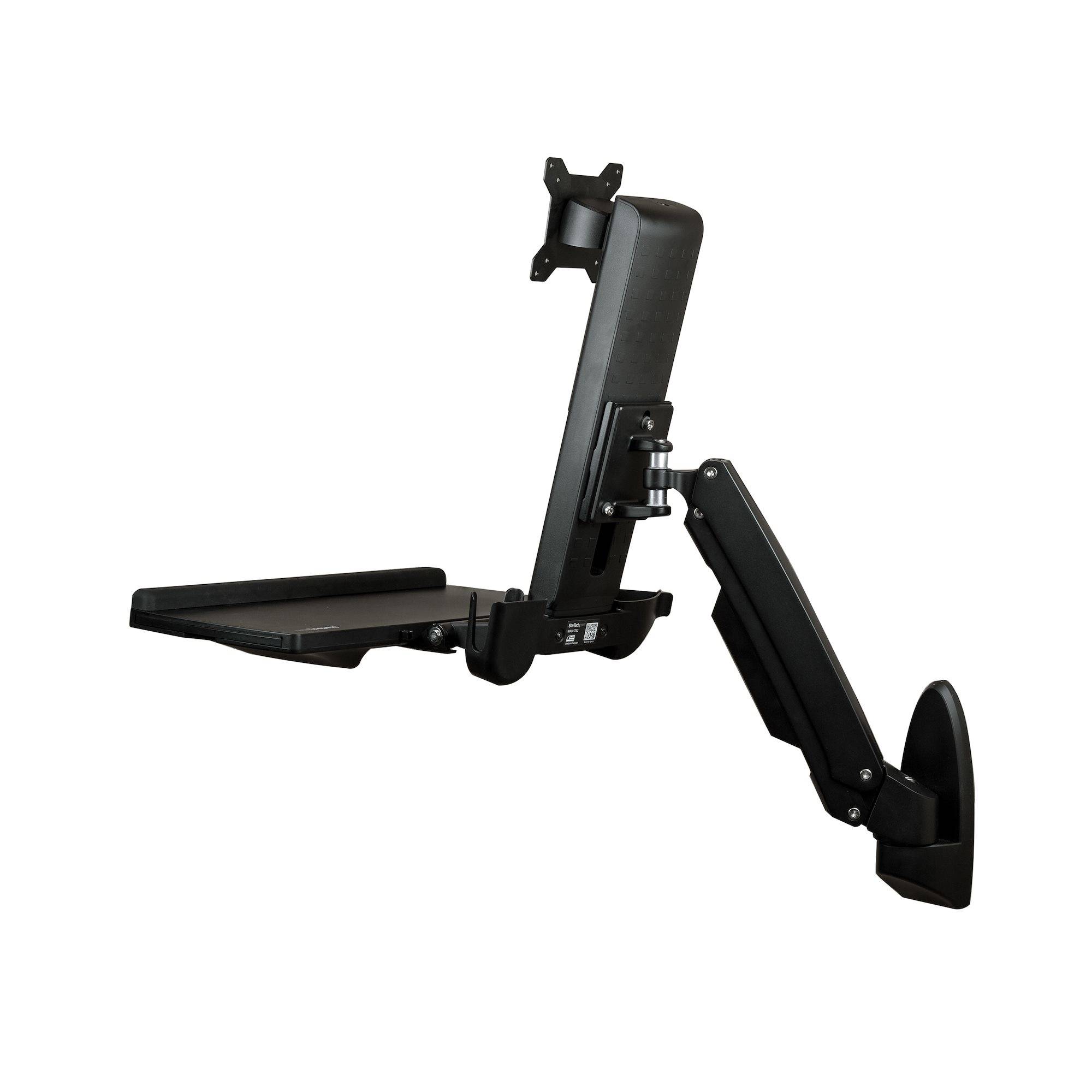 Rca Informatique - image du produit : WALL MOUNTED SIT STAND DESK FOR ONE MONITOR UP TO 24INADJUSTBL