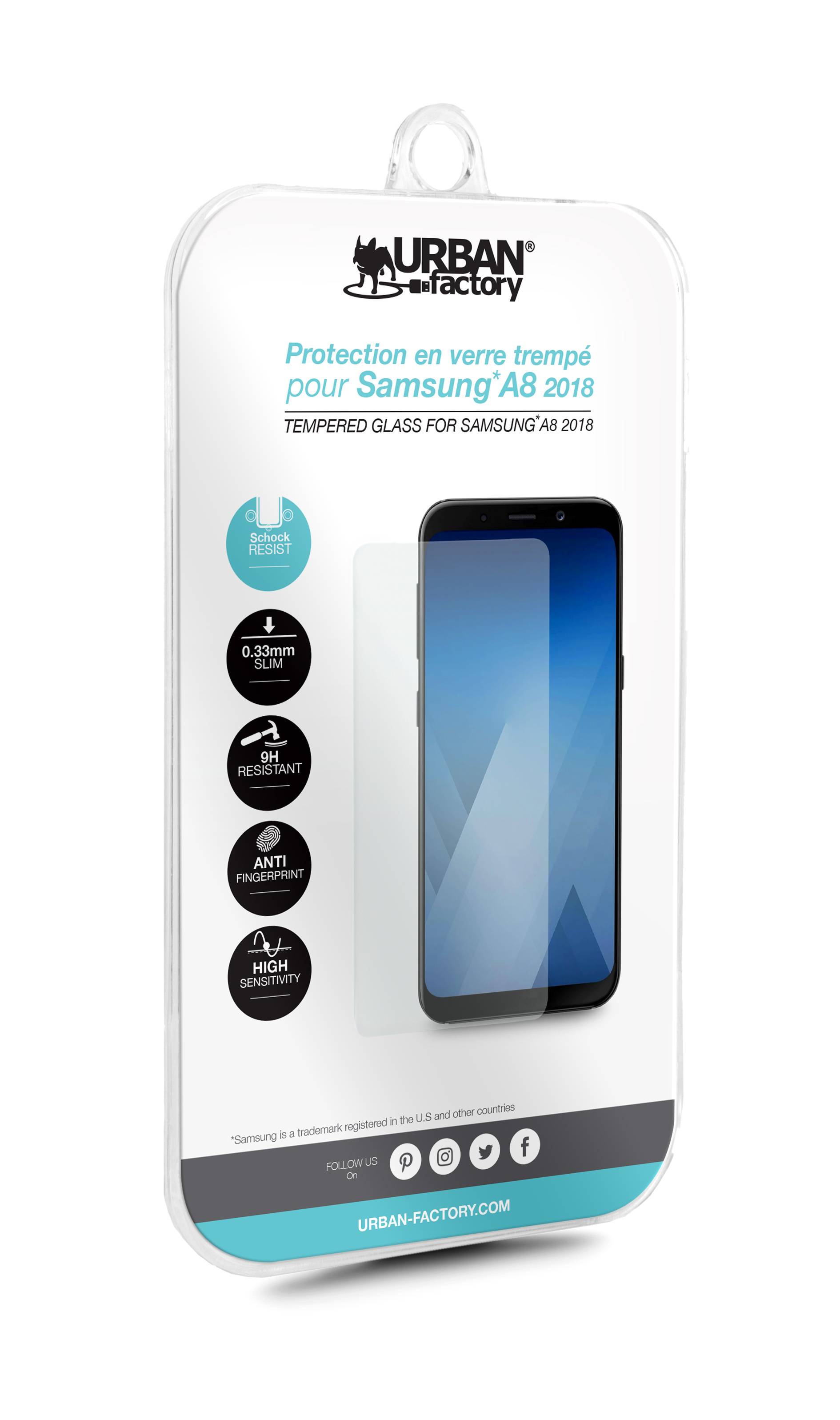 Rca Informatique - image du produit : SAMSUNG A8 2018 9H 2.5D TEMPERED GLASS