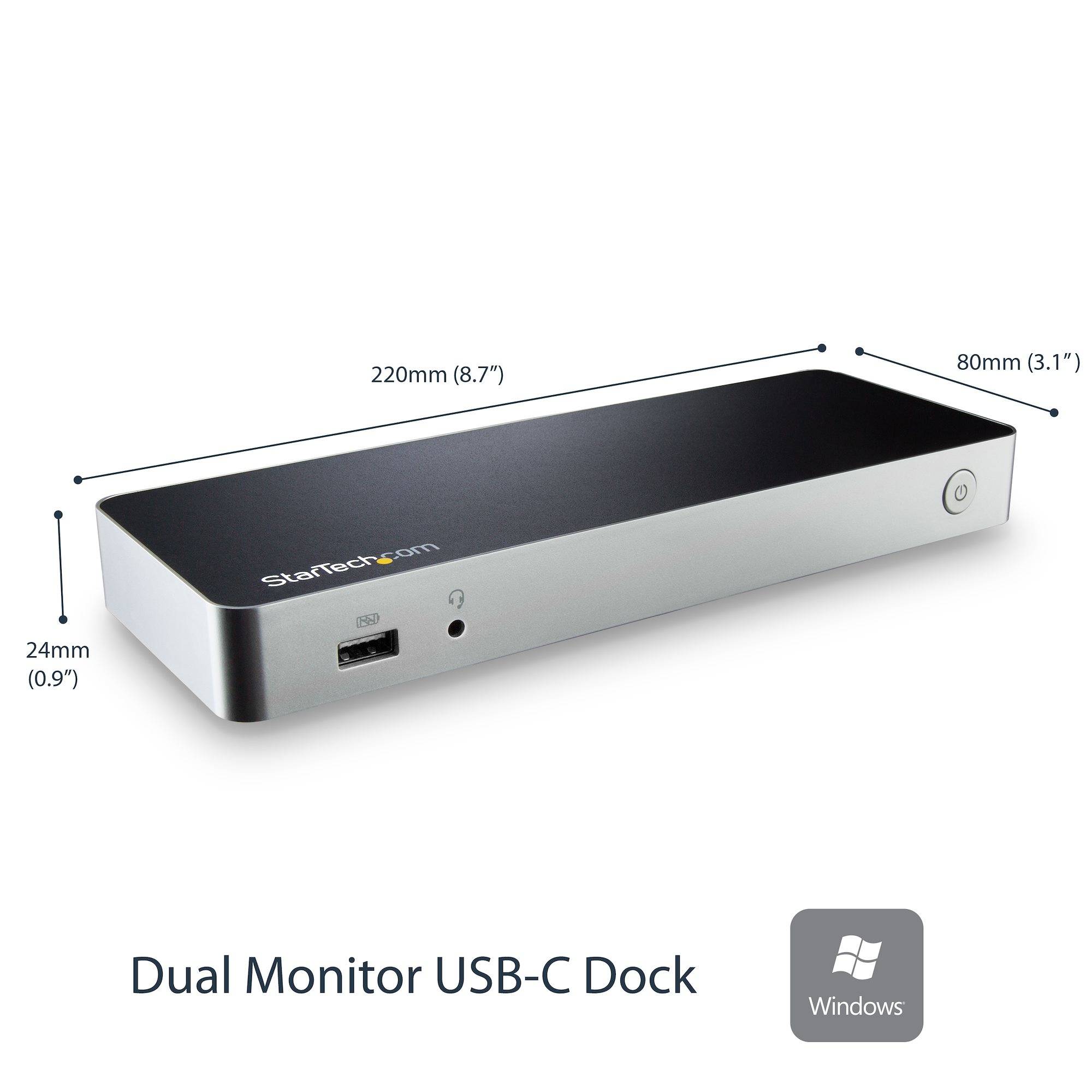 Rca Informatique - image du produit : DUAL MONITOR USB C DOCK - MST FOR WINDOWS LAPTOPS 60W PD - 4K