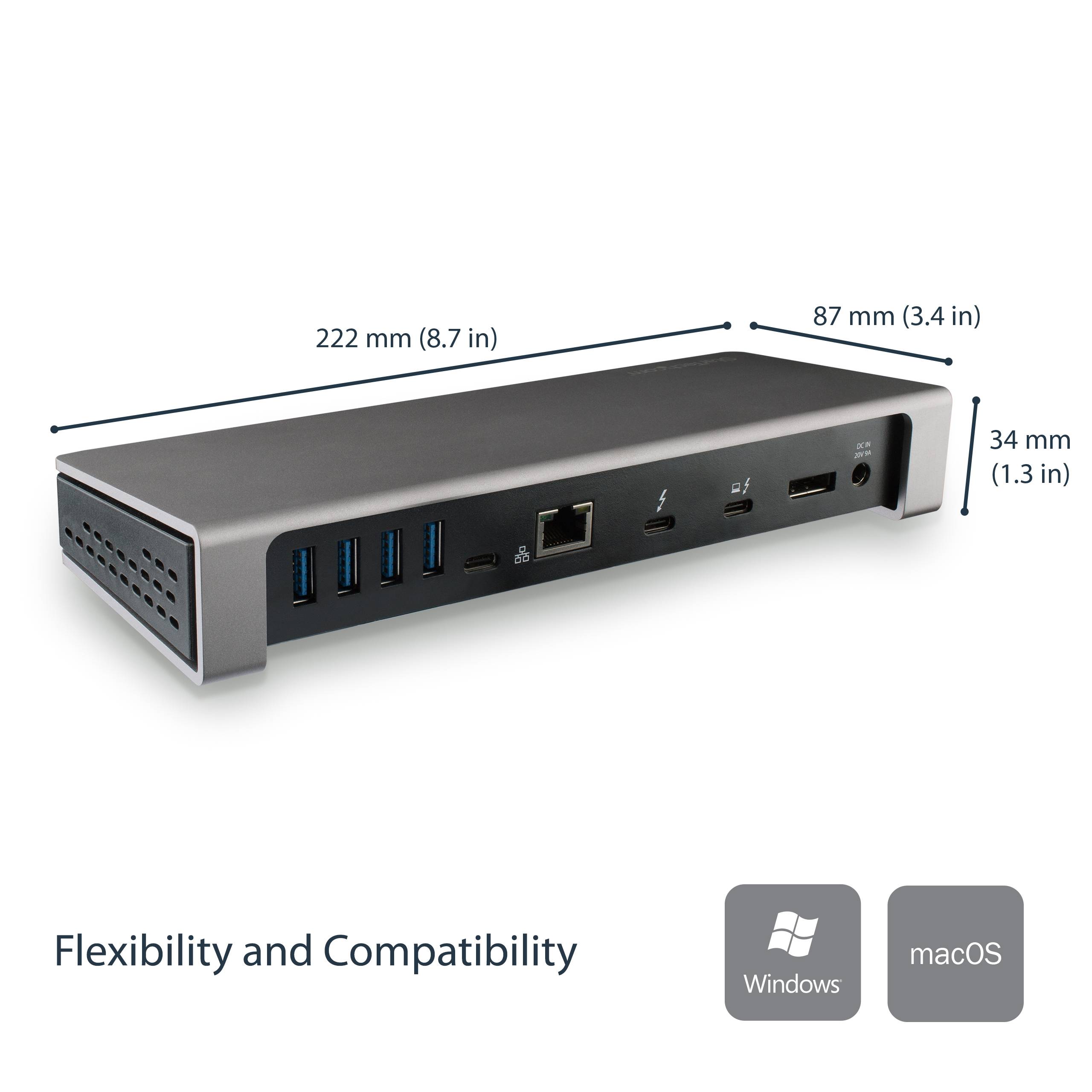 Rca Informatique - image du produit : DUAL 4K THUNDERBOLT 3 DOCK WITH SD SLOT 6 USB 3.0 PORTS 85W PD