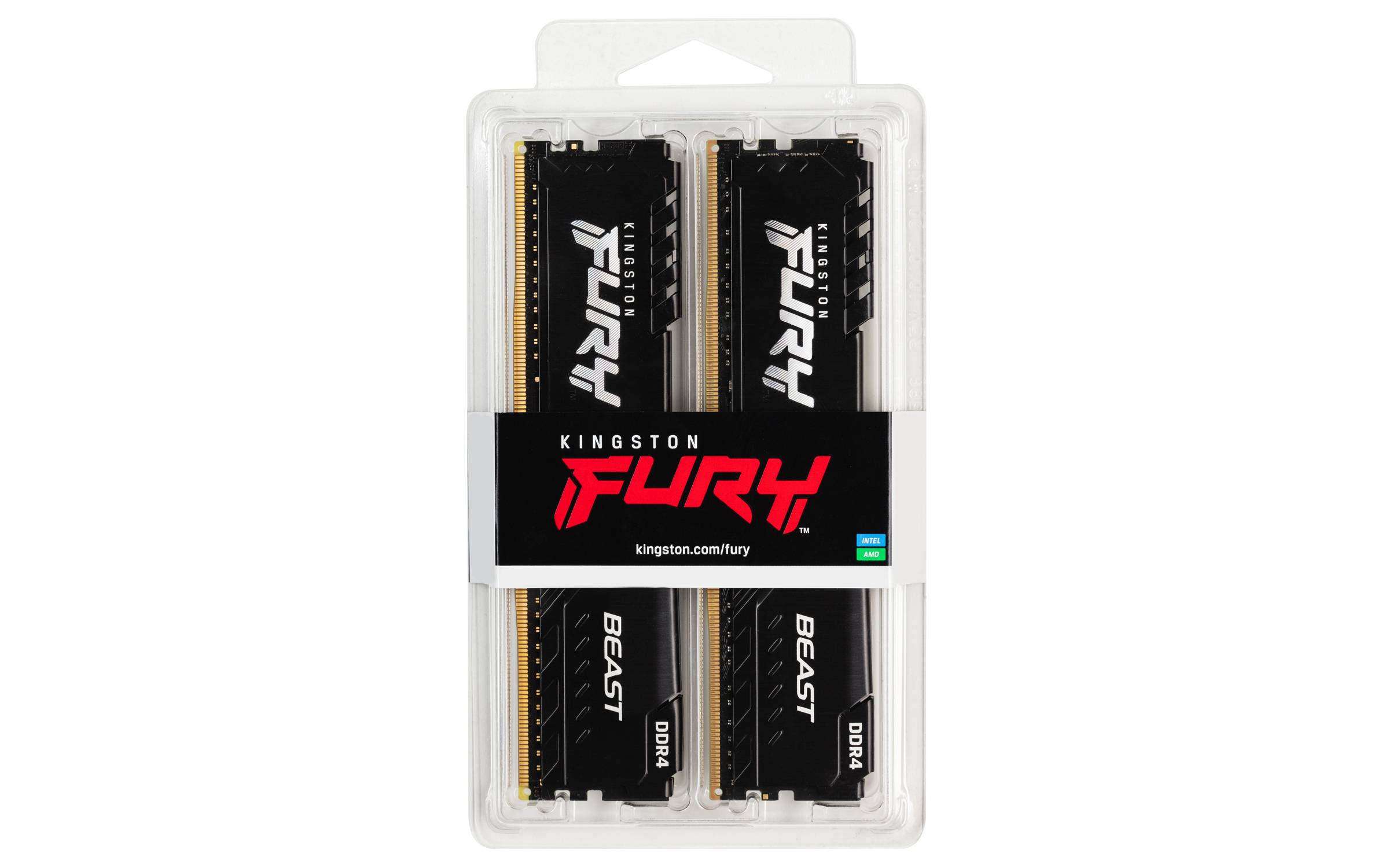 Rca Informatique - image du produit : 16GB DDR4-2666MHZ CL16 DIMM (KIT OF 4) FURY BEAST BLACK