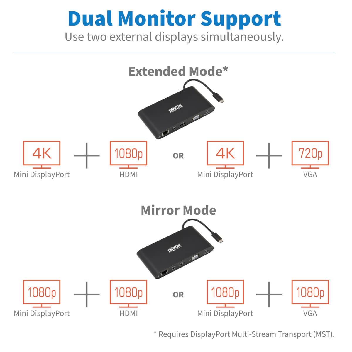 Rca Informatique - image du produit : USB-C LAPTOP DOCKING STATION TYPE-C HDMI VGA THUNDERB 3BLACK