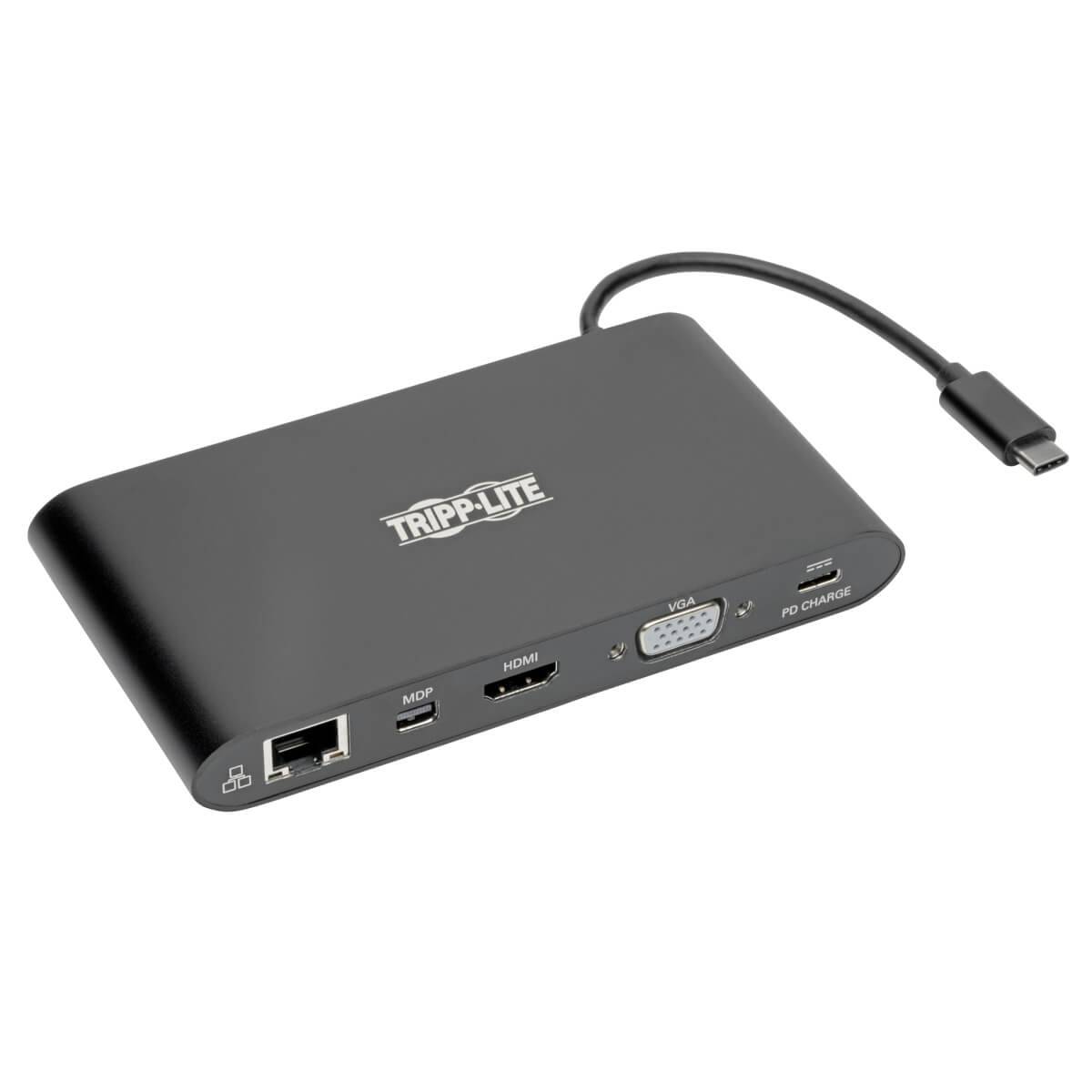 Rca Informatique - image du produit : USB-C LAPTOP DOCKING STATION TYPE-C HDMI VGA THUNDERB 3BLACK