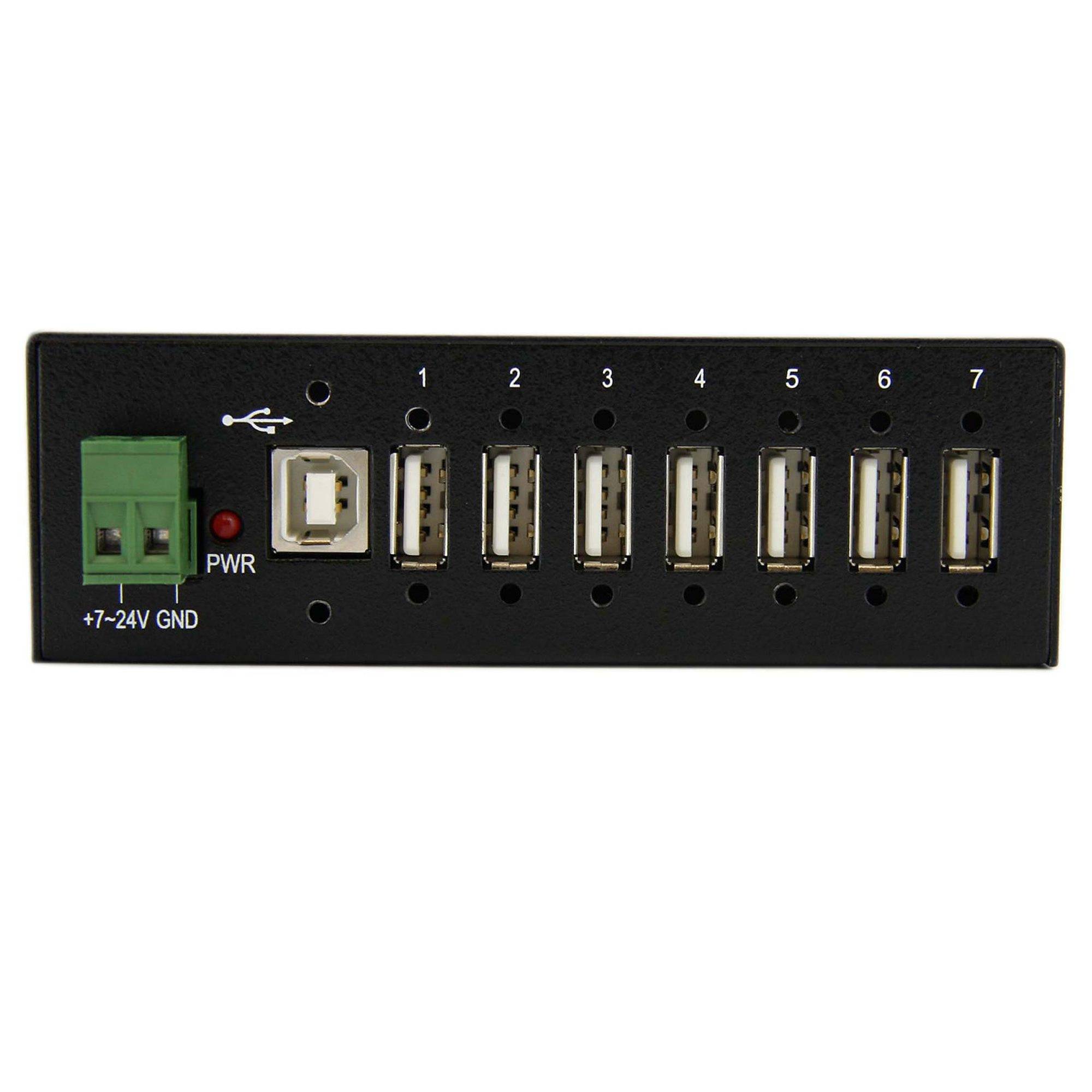 Rca Informatique - image du produit : HUB ROBUSTE INDUSTRIEL 7 PORTS USB - MONTABLE