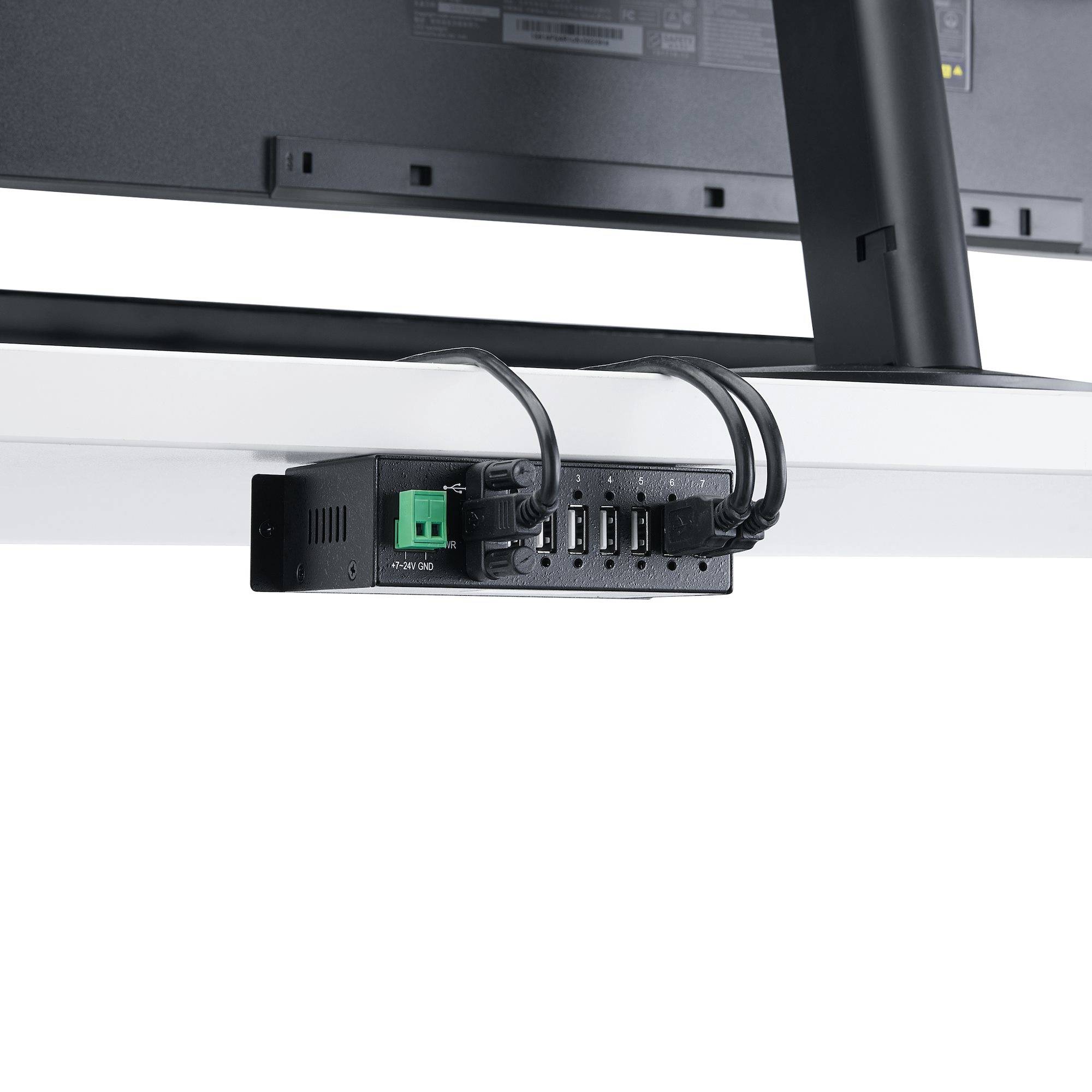 Rca Informatique - image du produit : HUB ROBUSTE INDUSTRIEL 7 PORTS USB - MONTABLE