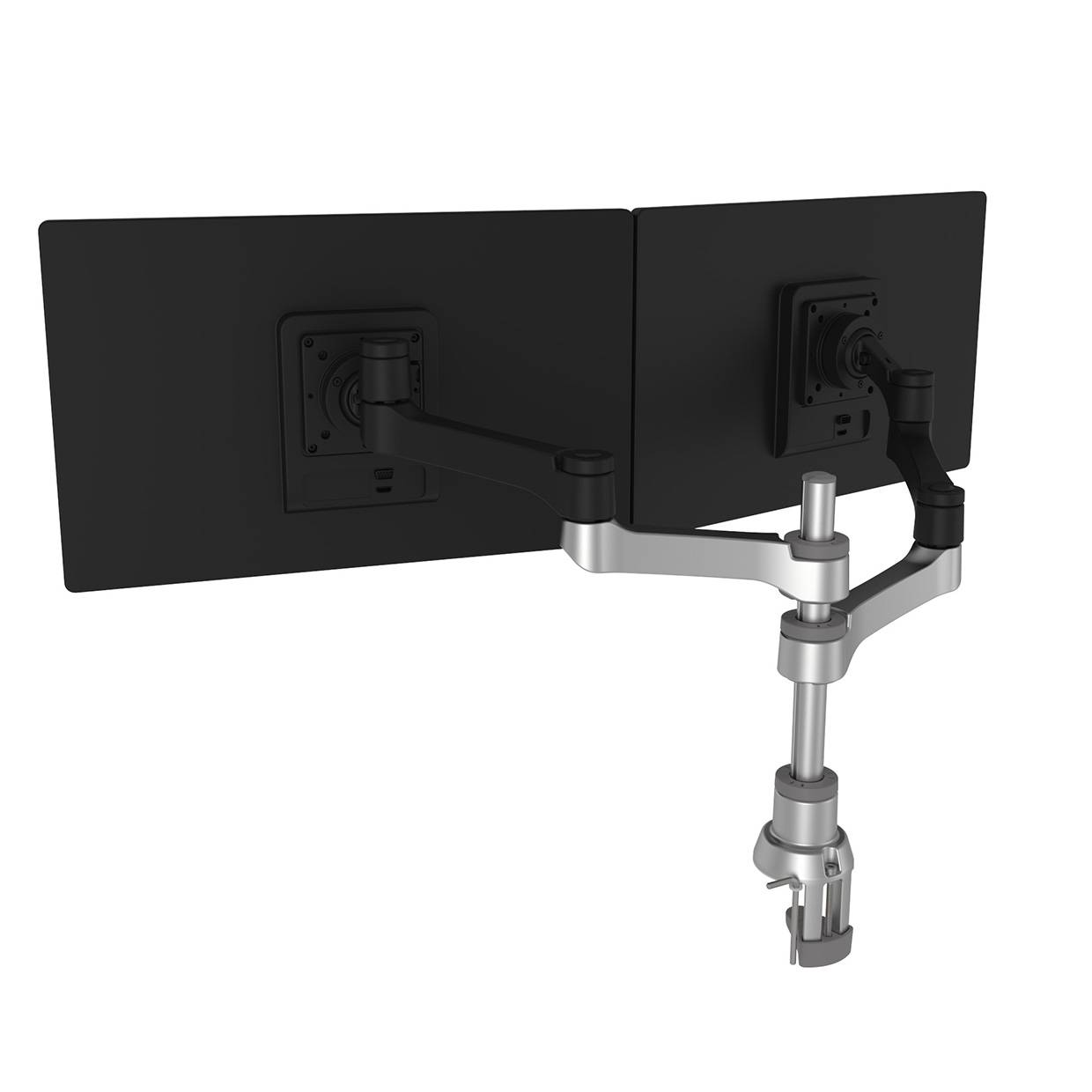 Rca Informatique - image du produit : R-GO ZEPHER 4 TWIN MONITOR ARM ADJUSTABLE/SILVER