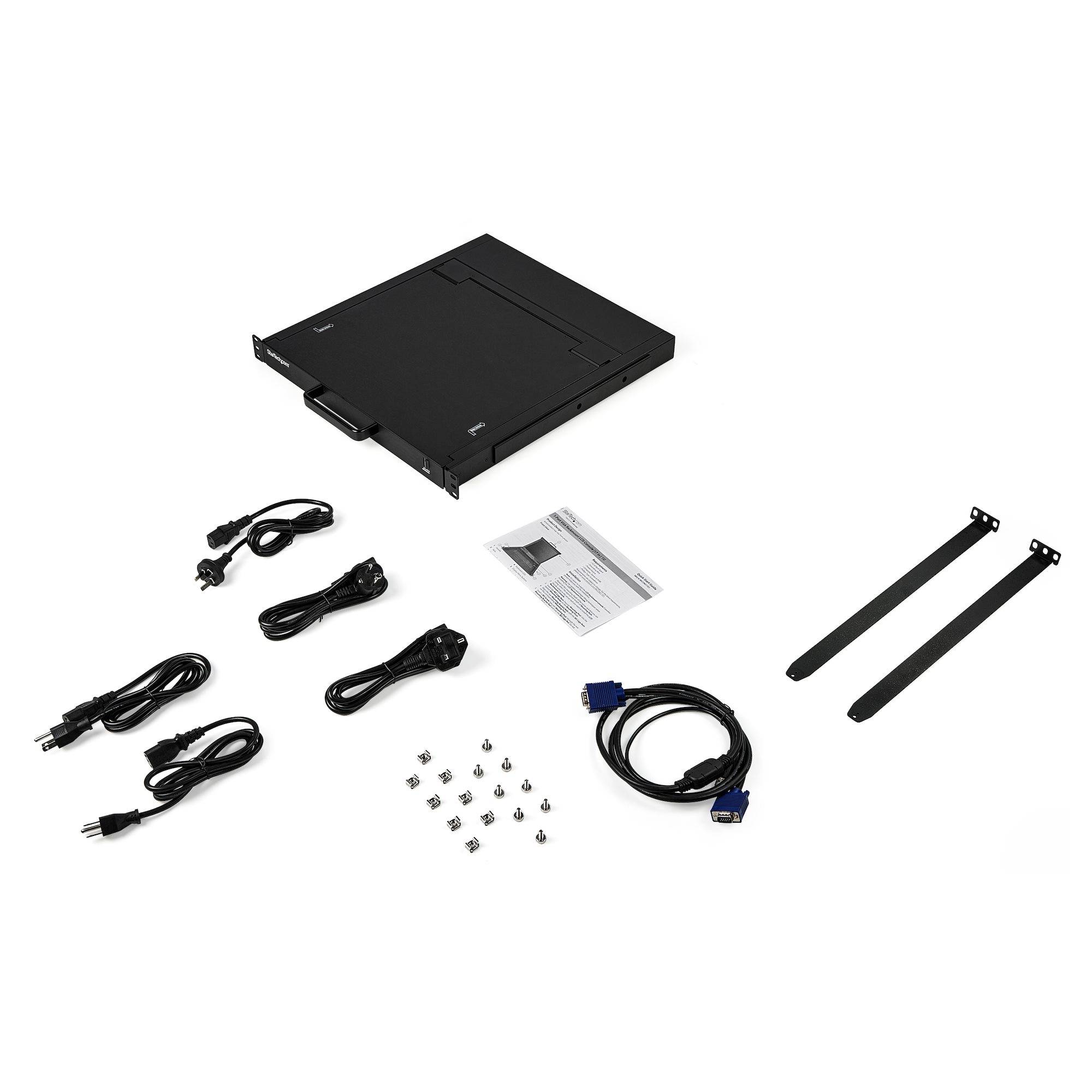 Rca Informatique - image du produit : 1-PORT RACKMOUNT KVM CONSOLE 17IN LCD-MOUNT PARTS/CABLE INCL