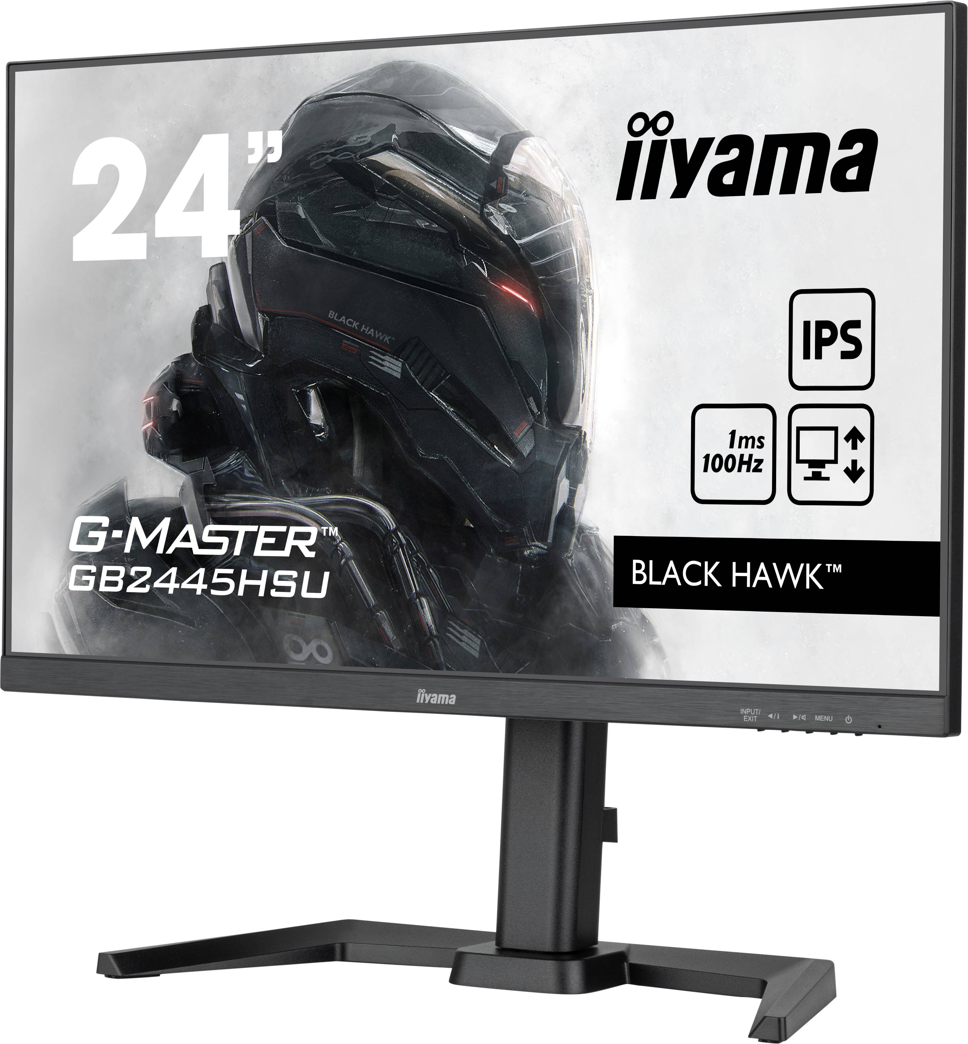 Rca Informatique - image du produit : GB2445HSU-B1 24IN IPS FHD 100HZ 250CD/1MS/HDMI/DP/2USB HUB/HAS