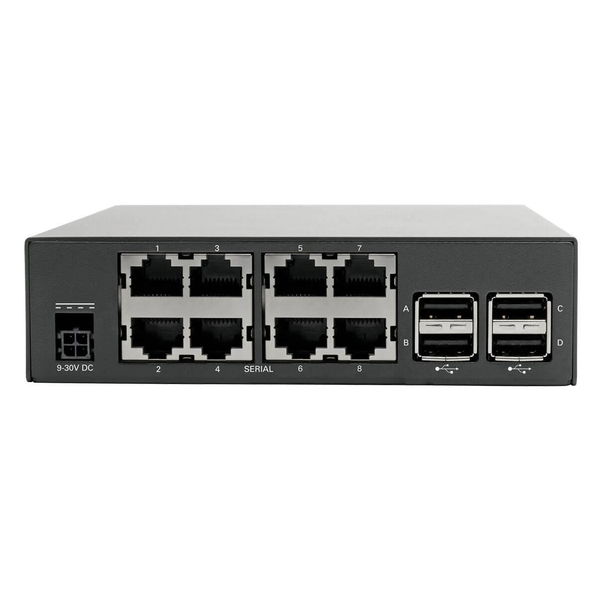 Rca Informatique - image du produit : 8-PORT SERIAL CONSOLE SERVER DUAL GBE NIC 4GB 4USB PORTS