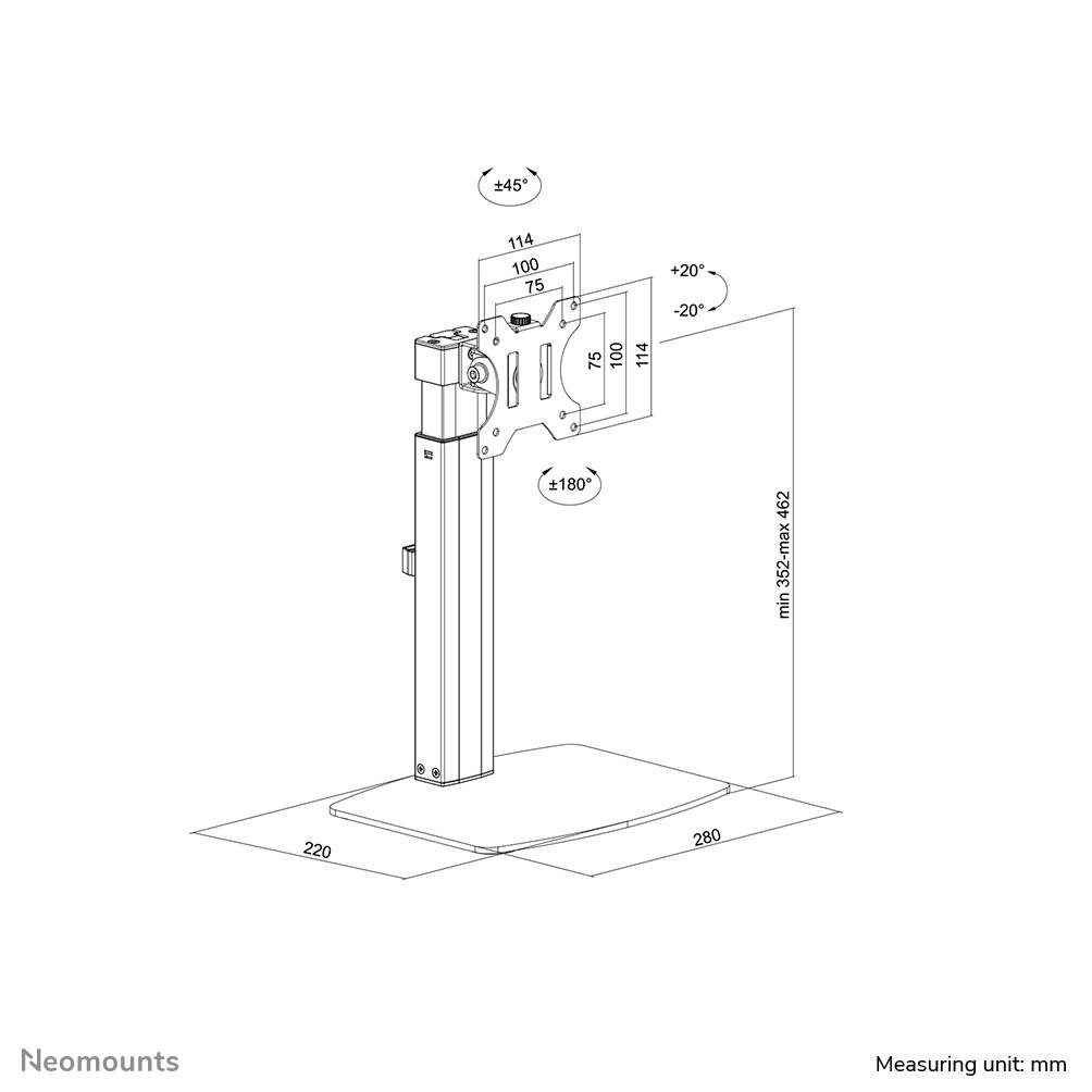 Rca Informatique - image du produit : DESK STAND 10-30IN TLT/ROT/SWI MAX7KG VESA75X75TO100X100MM