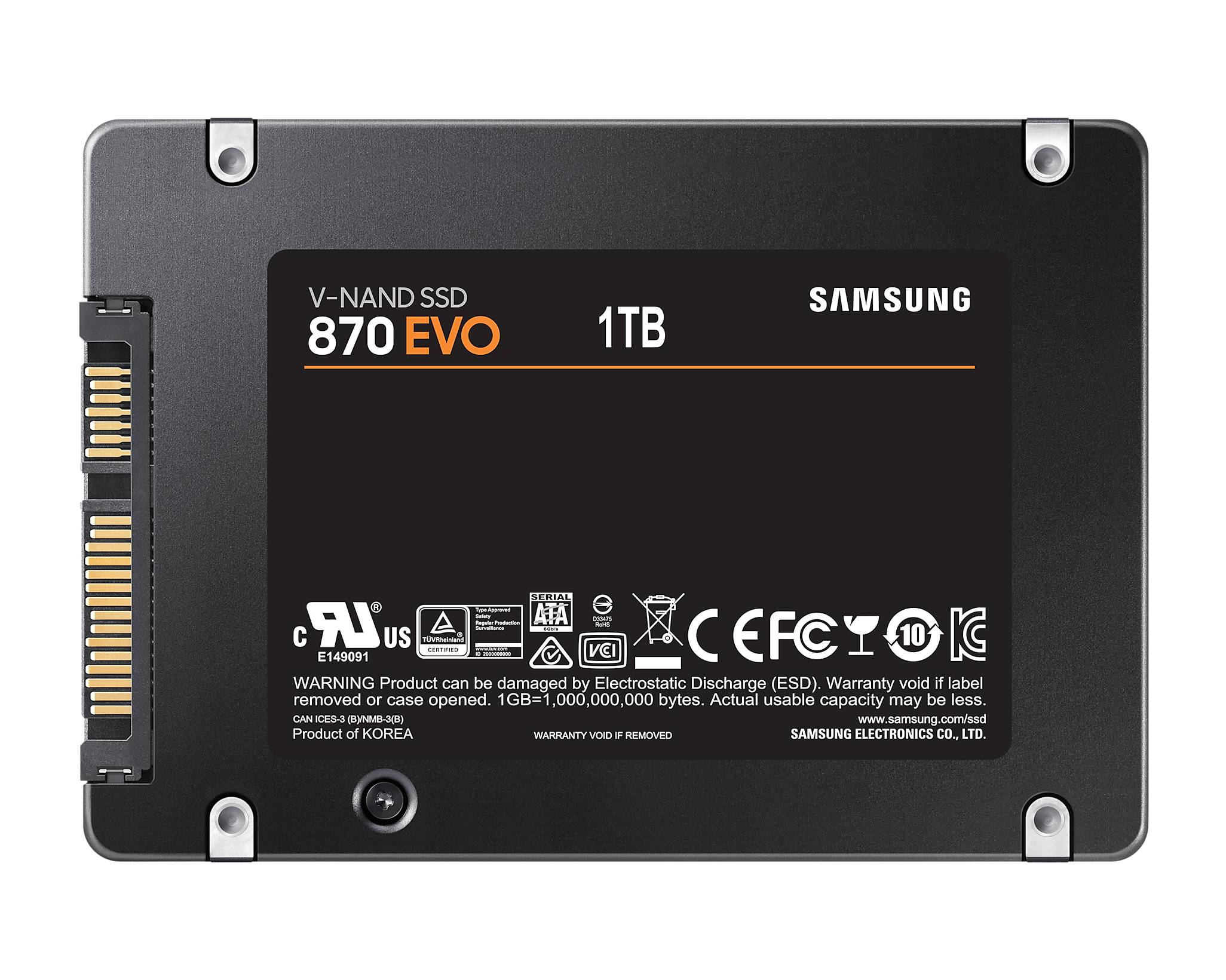 Rca Informatique - image du produit : SSD 870 EVO 2.5IN 1TB SATA 6 GB/S V-NAND MLC