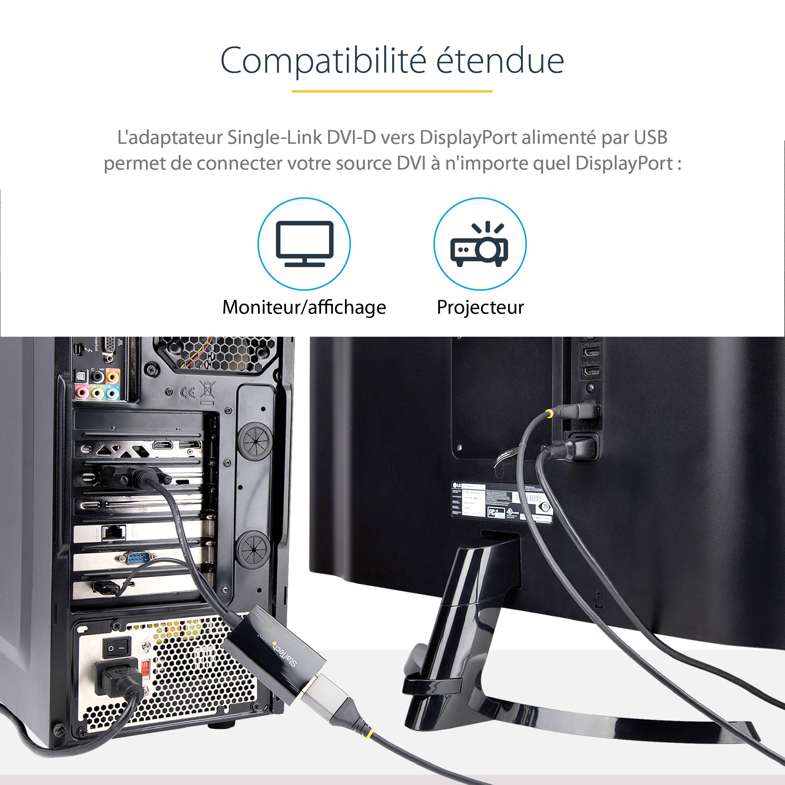 Rca Informatique - image du produit : DVI-D TO DP VIDEO ADAPTER - DVI TO DISPLAYPORT CONVERTER