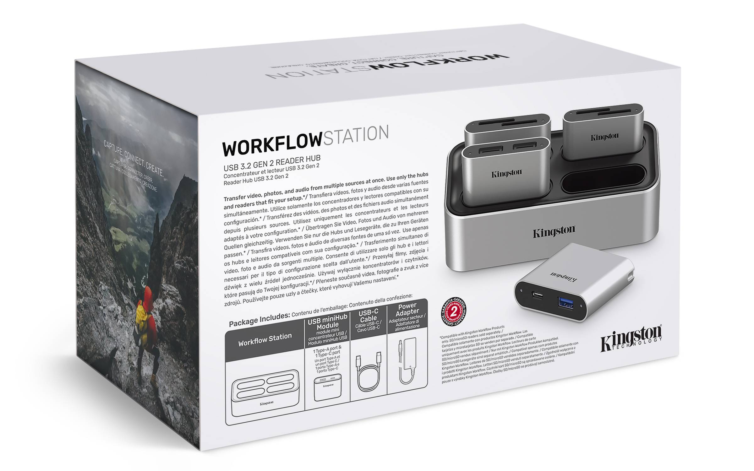 Rca Informatique - image du produit : WORKFLOW STATION DOCK DUALSLOT USB-C 3.2 GEN2 UHS-II SD CARDR