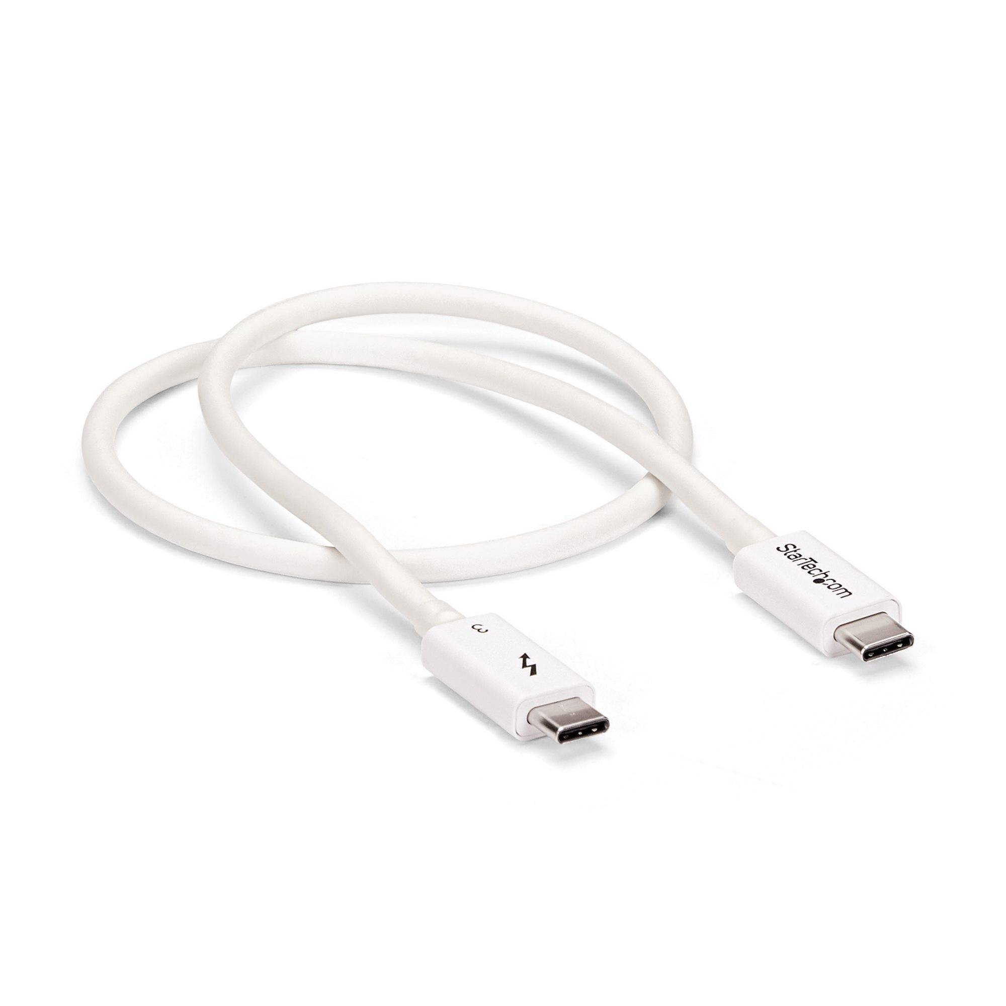 Rca Informatique - image du produit : 0.5M THUNDERBOLT 3 USB C CABLE 40GBPS - WHITE