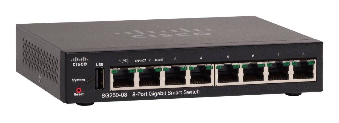 Rca Informatique - Image du produit : CISCO SG250-08 8-PORT GIGABIT SWITCH