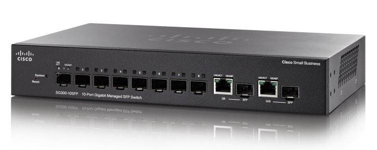 Rca Informatique - Image du produit : CISCO SG350-10SFP 10-PORT GIGABIT MANAGED SFP SWITCH