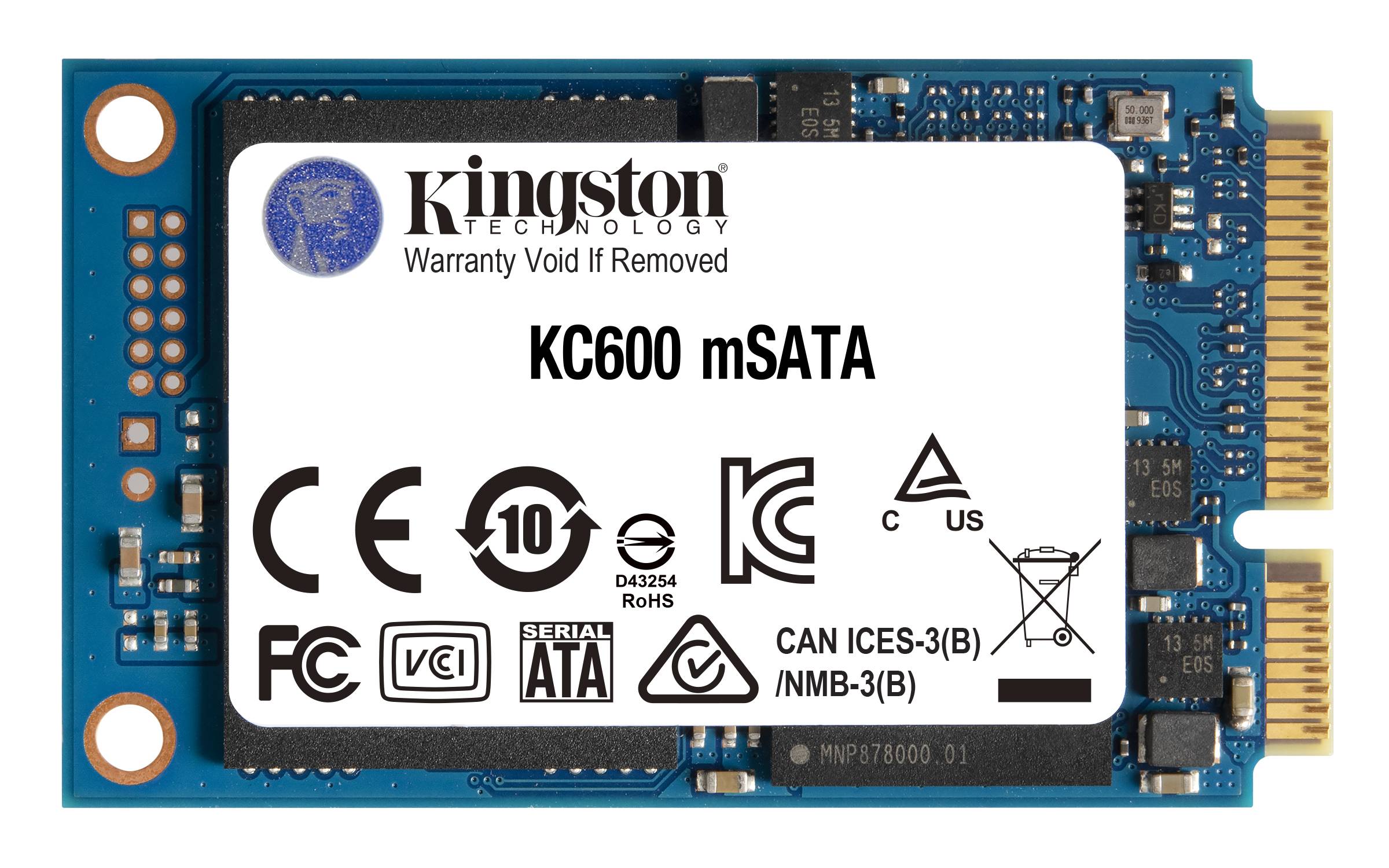 Rca Informatique - Image du produit : 256GB KC600MS SATA3 MSATA SSD ONLY DRIVE