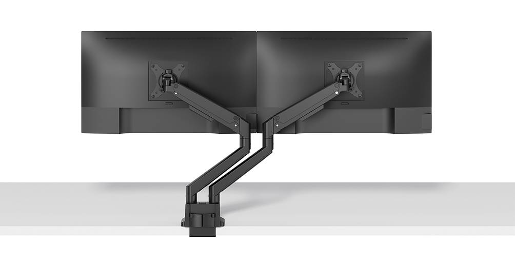 Rca Informatique - image du produit : NEXT SLIM DESK MOUNT DOUBLE DISPLAY TOPFIX CLAMP/GROMM BLACK