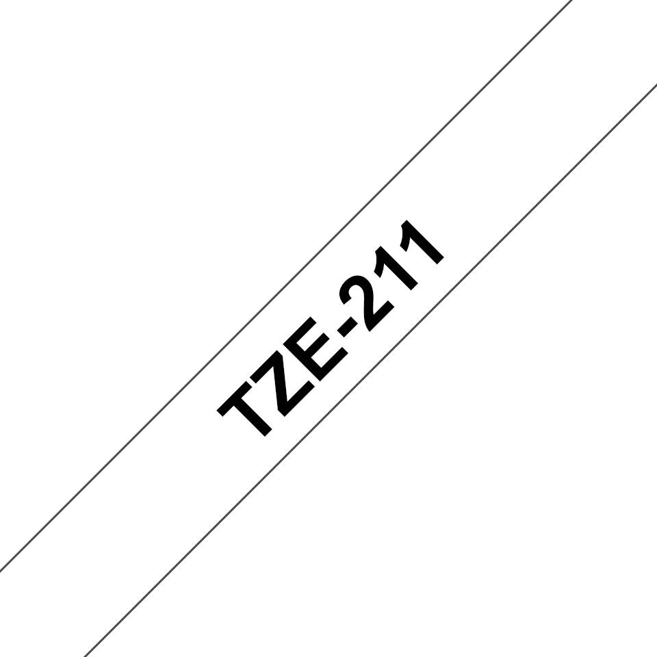 Rca Informatique - image du produit : TZE-211 LAMINATED TAPE 6MM 8M NOIR/BLANC