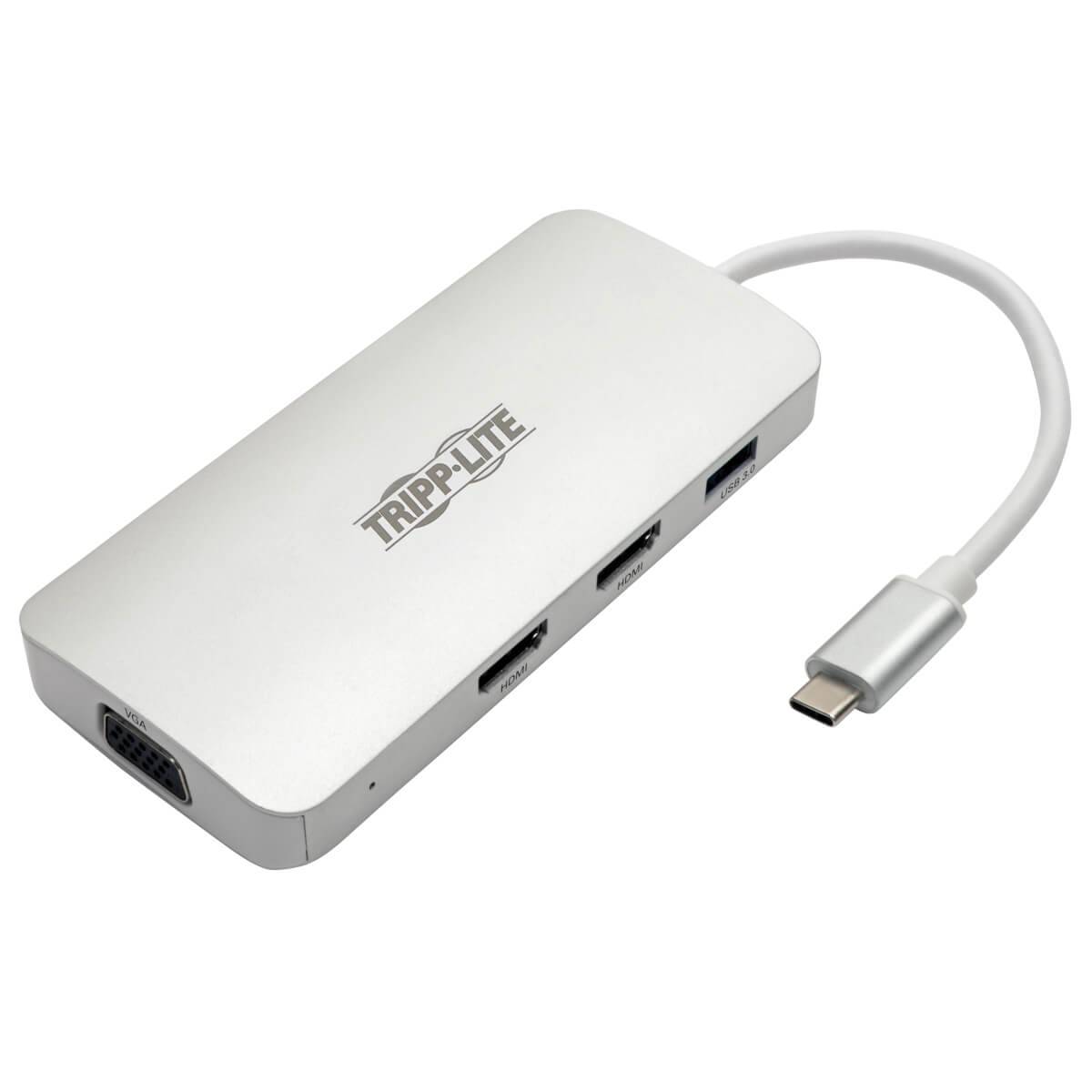 Rca Informatique - image du produit : USB-C DOCKING STATION TYPE-C X2 HDMI+VGA THUNDERB 3 PD CHARGE