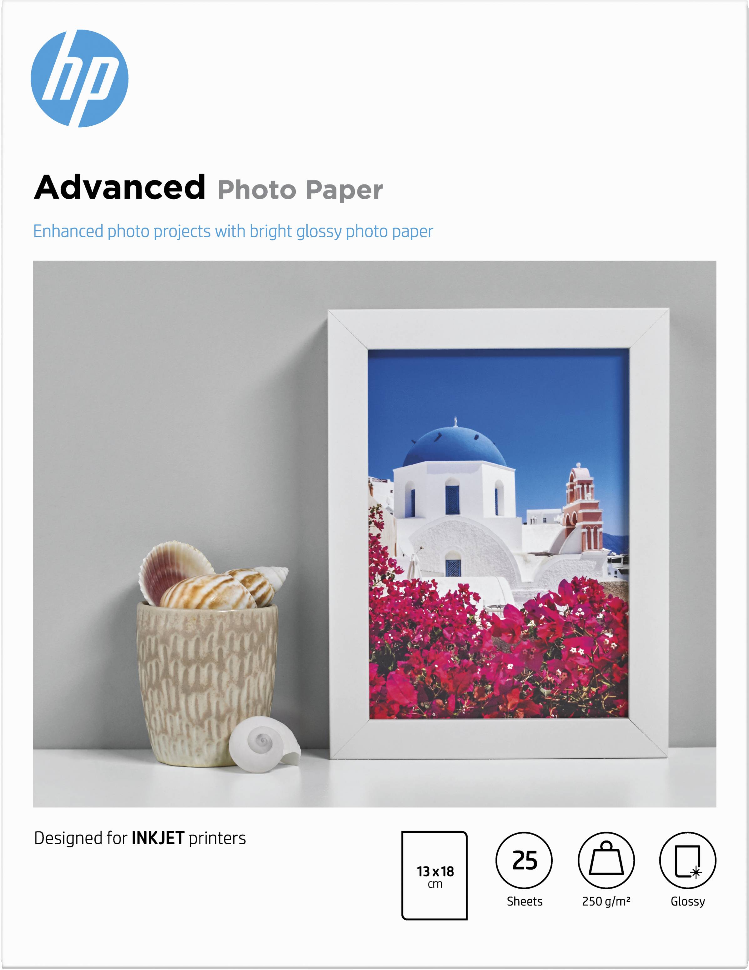 Rca Informatique - image du produit : PAPIER PHOTO AVANCE BRILLANT HP 250G/M 25F 13 X 18