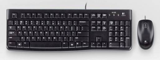 Rca Informatique - image du produit : COMBO CLAVIER SOURIS MK120 NOIR FILAIRE USB AZERTY FR