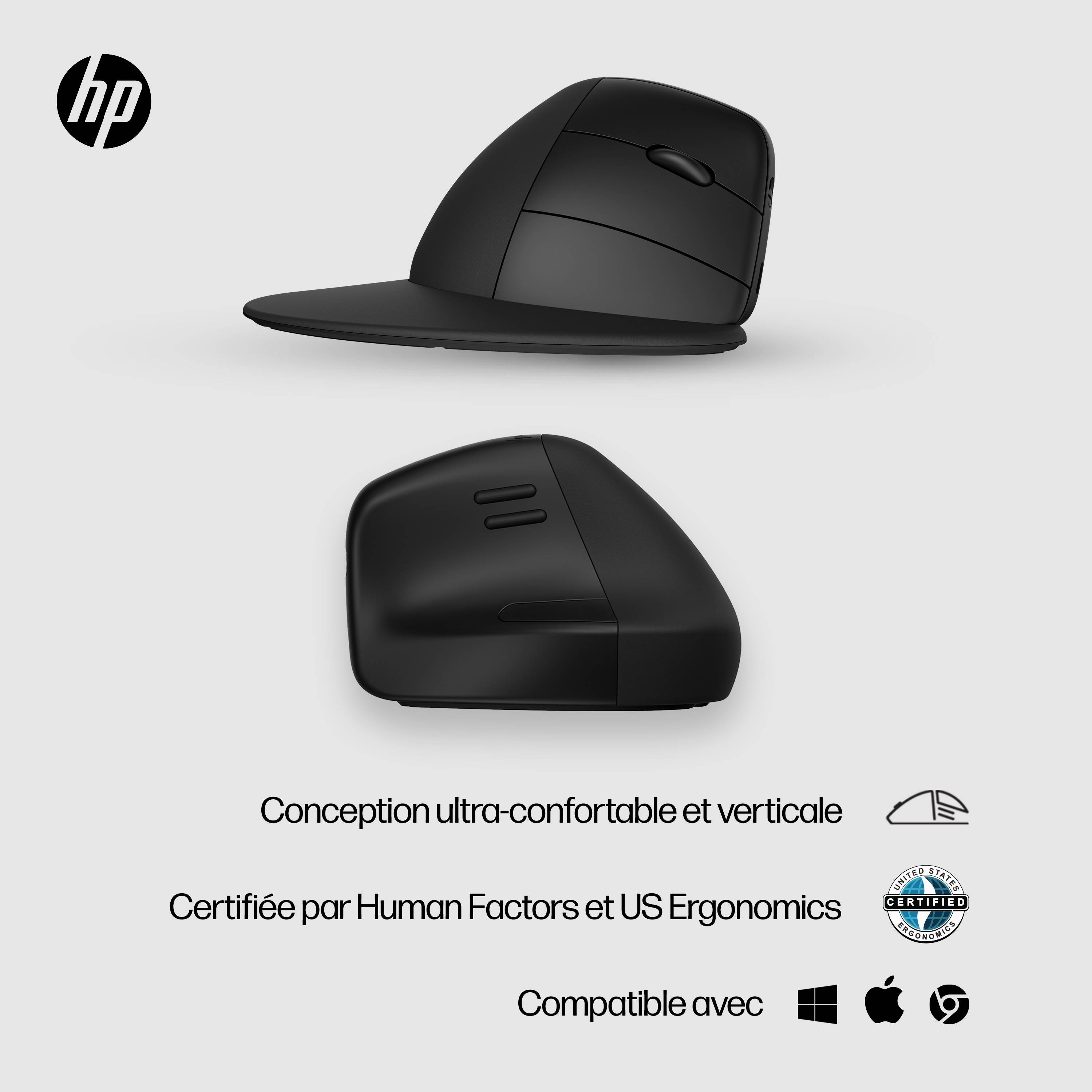 Rca Informatique - image du produit : HP 925 ERGO VRTCL WIRELESS MOUSE