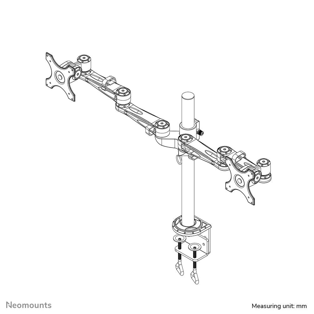 Rca Informatique - image du produit : SUPPORT BUREAU 2 ECRANS LCD/LED TFT JUSQU 26IN 3PTS DE FLEXION