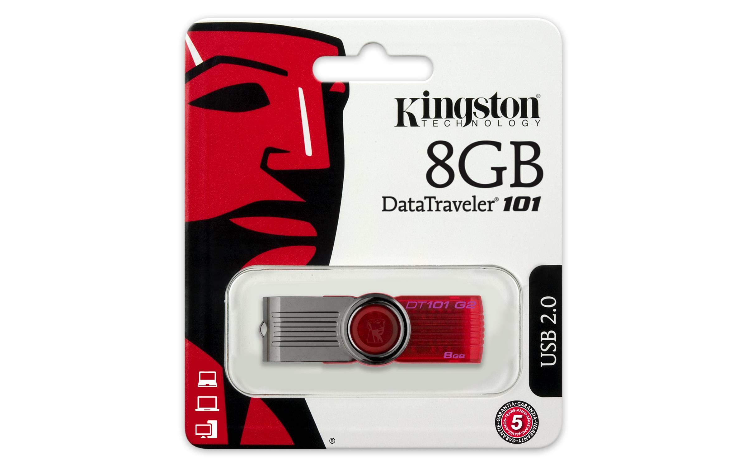 Rca Informatique - image du produit : 8GB DATATRAVELER 101 GEN 2 (RED)