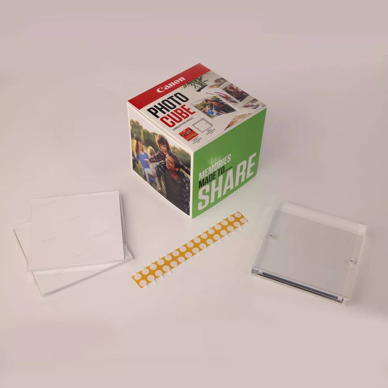 Rca Informatique - image du produit : PP-201 5X5 PHOTO CUBE CREATIVE PACK WHITE GREEN (40SHEETS) + AC