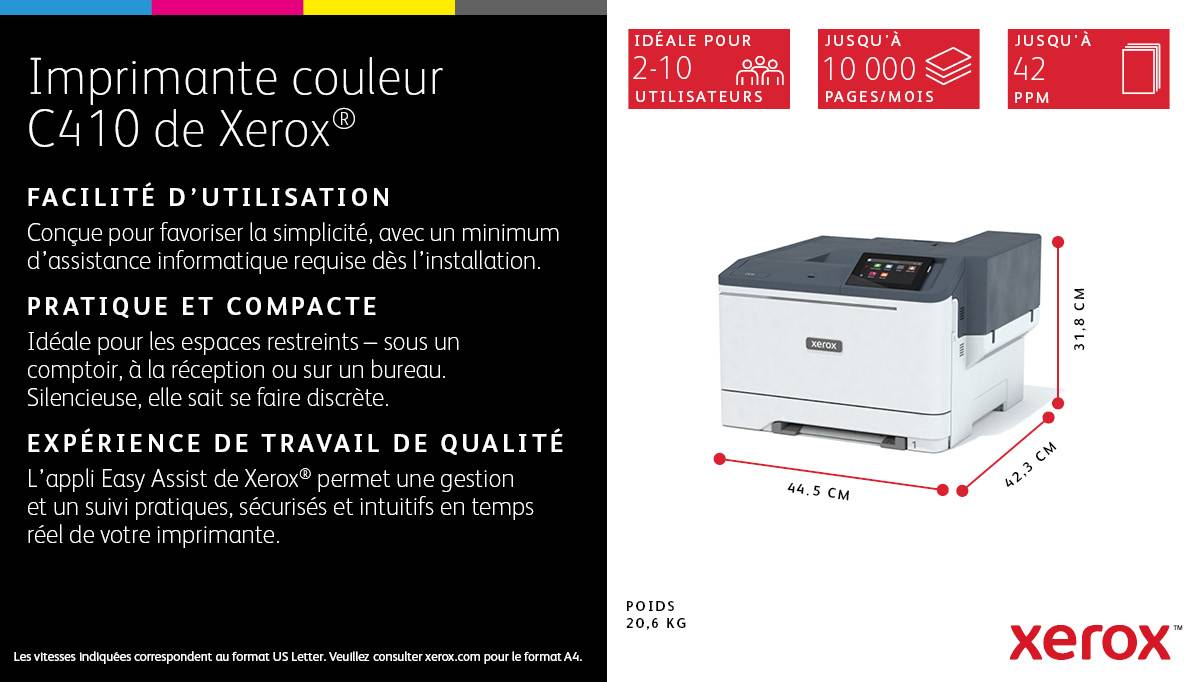 Rca Informatique - image du produit : C410 A4 40PPM 1200DPI 1GB RAM/8GB HI-SPEED USB2.0 TYPE A/B