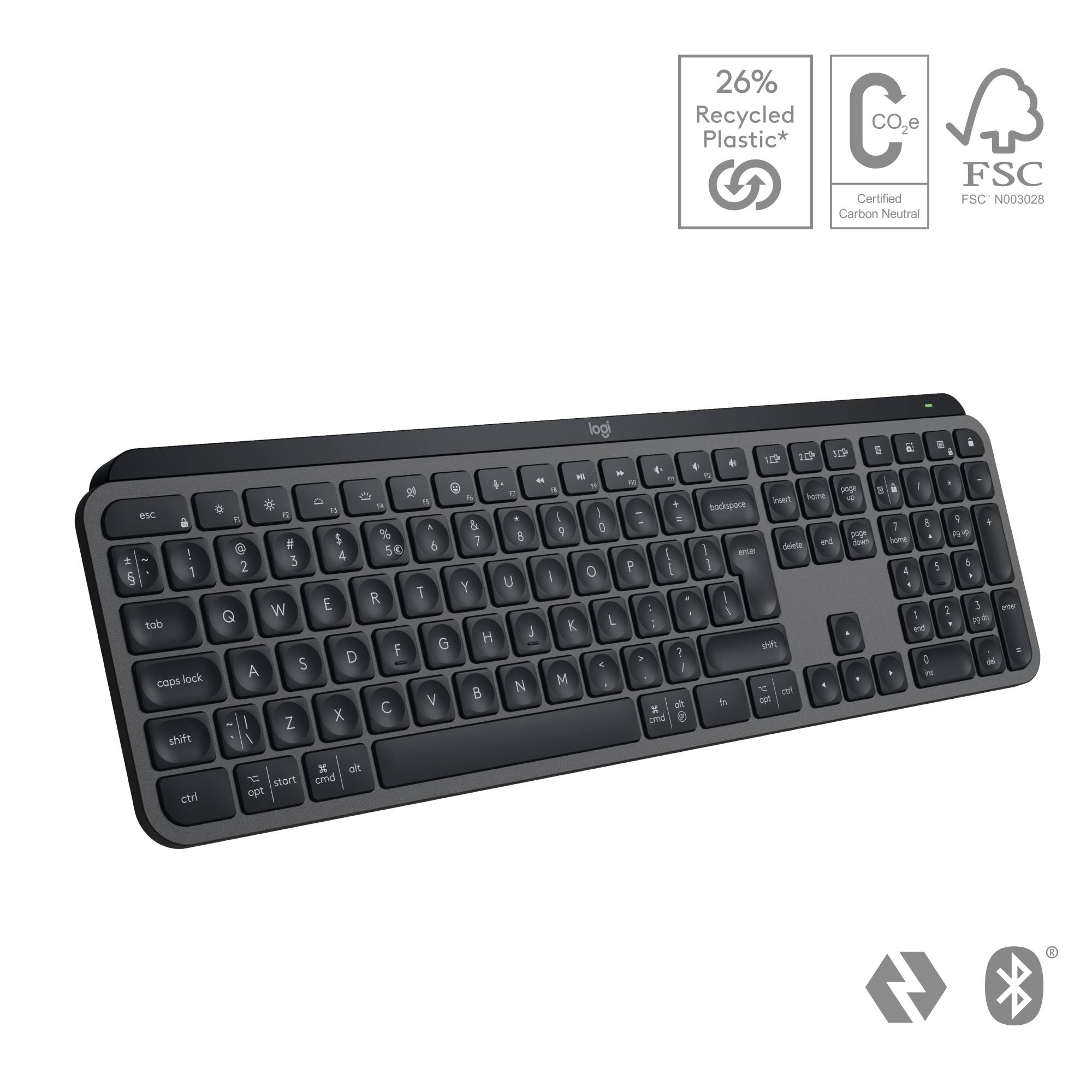 Rca Informatique - image du produit : MX KEYS S - GRAPHITE - US INTL - BT N/A - INTNL-973