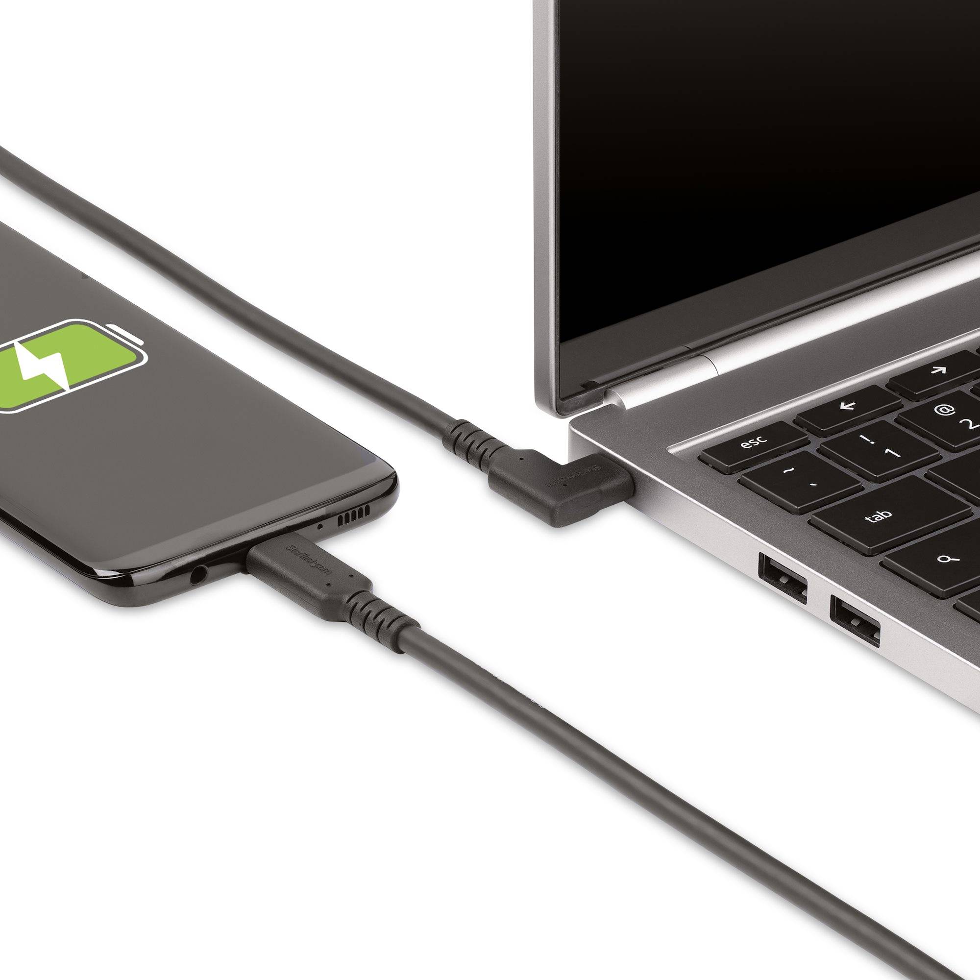 Rca Informatique - image du produit : RUGGED RIGHT ANGLE USB-C CABLE USB C TO C CABLE - 90 DEGREES