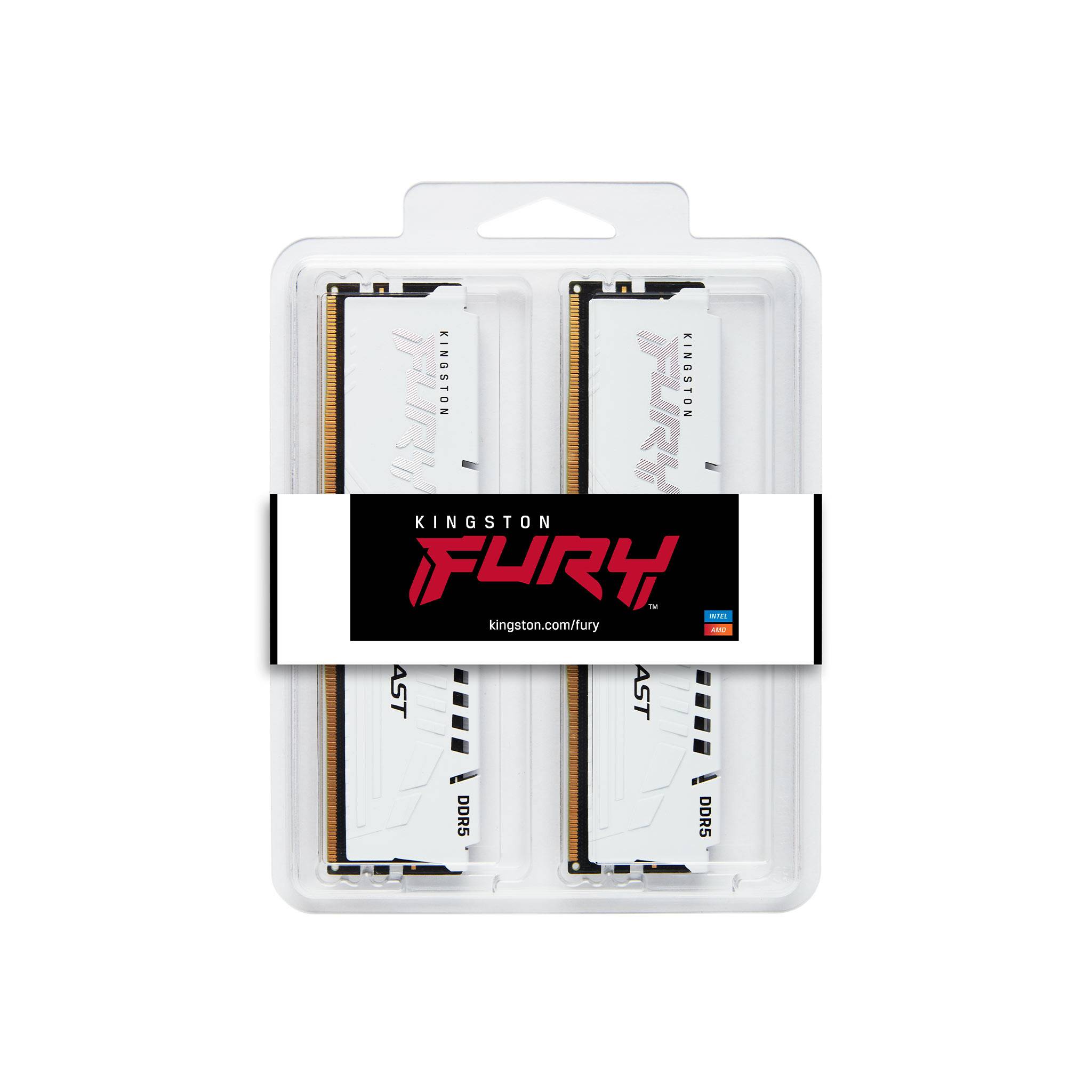 Rca Informatique - image du produit : 32GB DDR5-6000MT/S CL36 DIMM (KIT OF 2) FURY BEAST WHITE EXPO