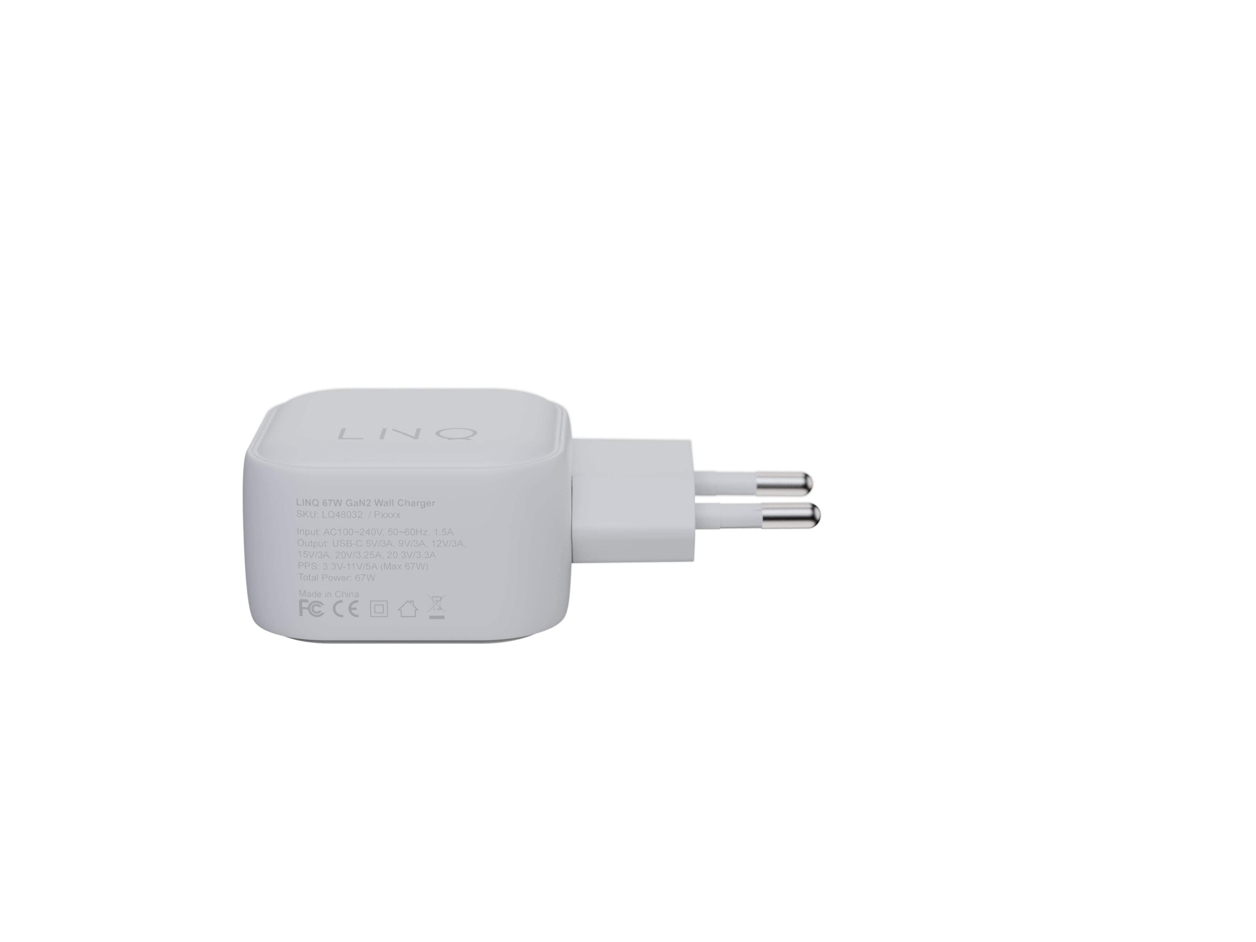 Rca Informatique - image du produit : WALL CHARGER 67W GAN2 LINQ RECYCLED ABS WHITE