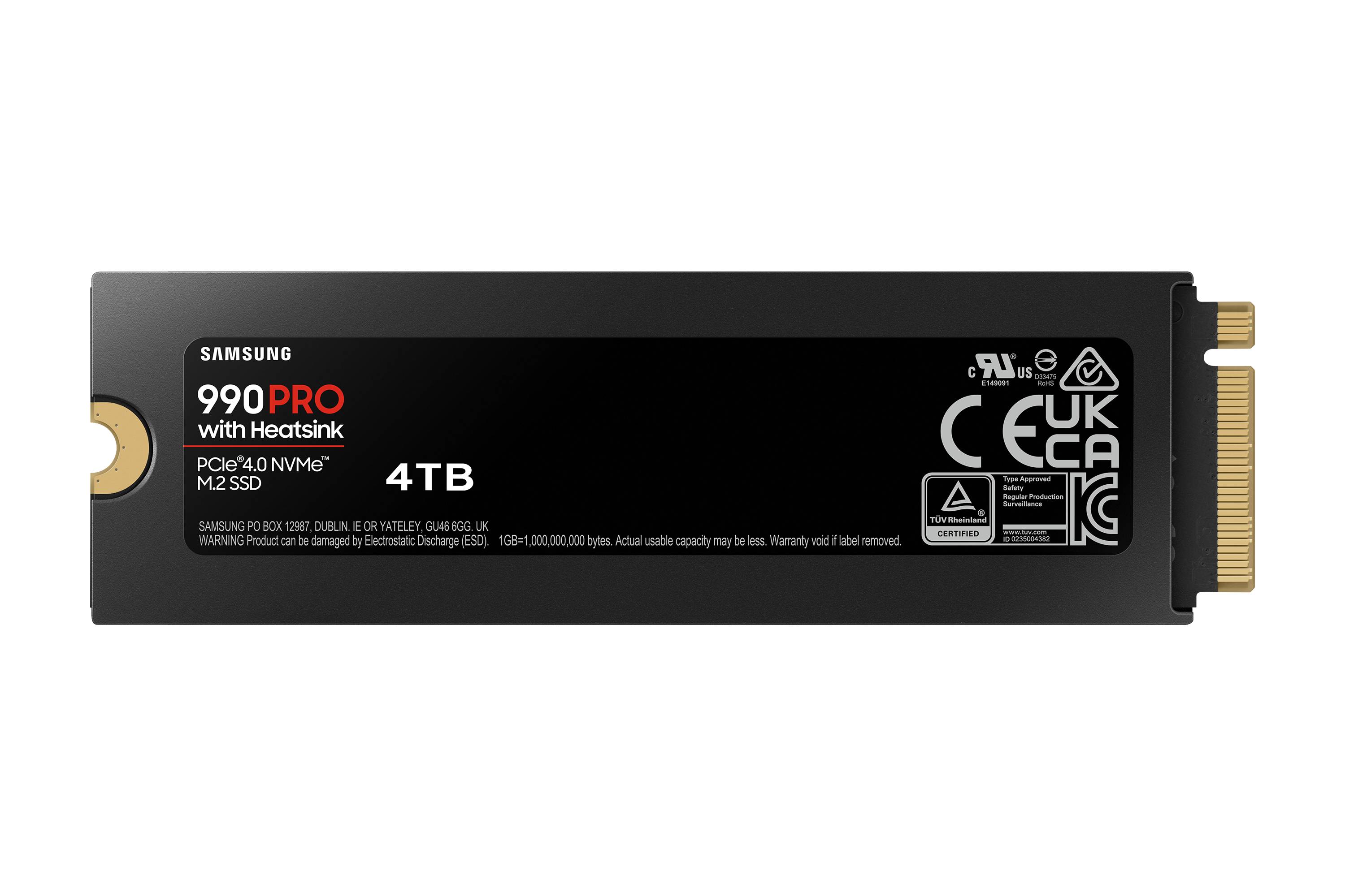 Rca Informatique - image du produit : SSD 4TB 990 PRO PCIE 4.0 X4 NVME 2.0 M.2 2280 +HEATSINK