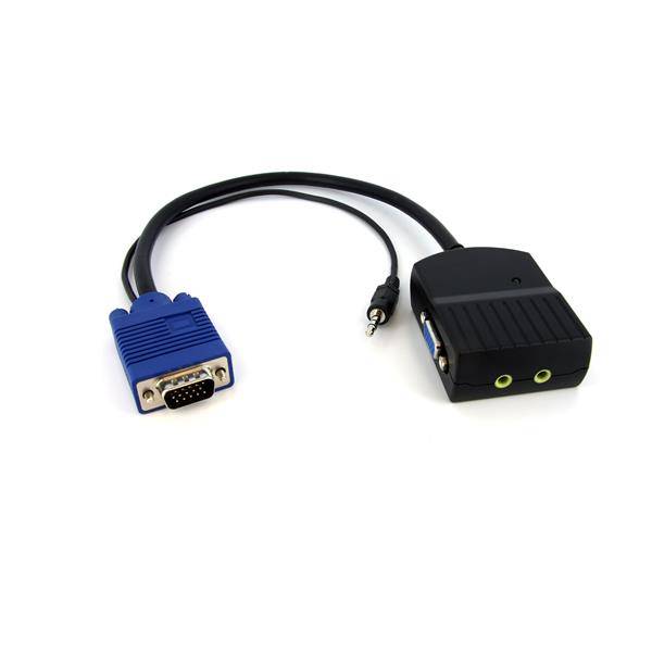 Rca Informatique - image du produit : REPARTITEUR VIDEO VGA A 2 PORTS AVEC AUDIO - ALIMENTATION USB