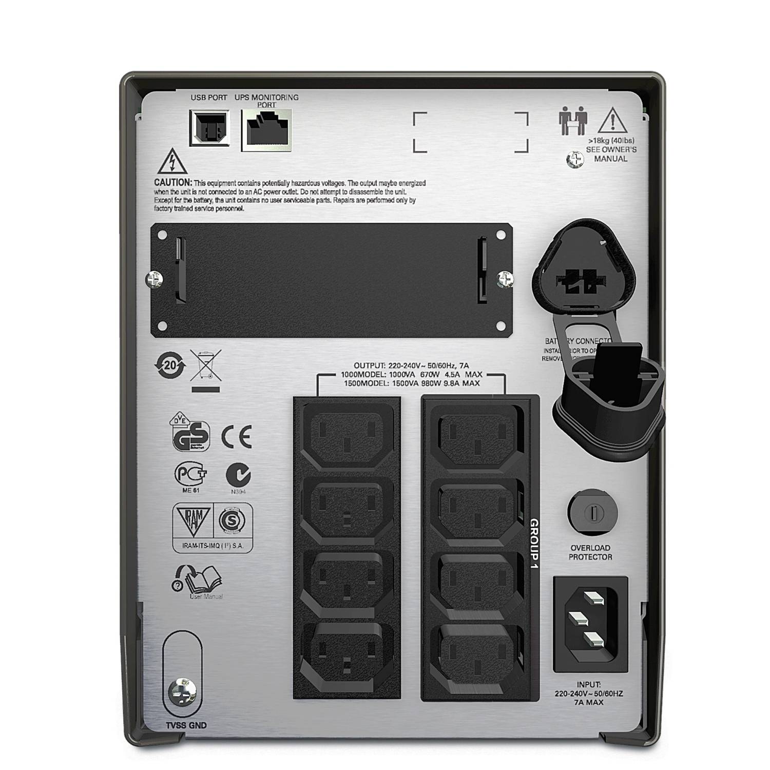 Rca Informatique - image du produit : APC SMART-UPS 1000VA 230V TOWER + 6YR WARRANTY IN IN