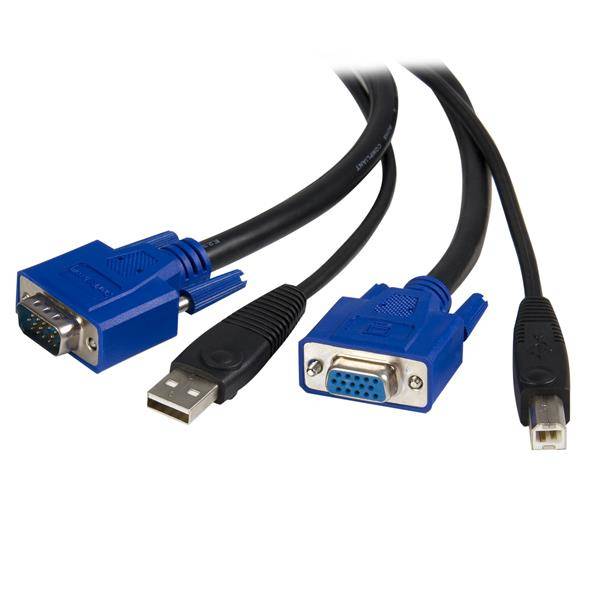 Rca Informatique - Image du produit : CABLE POUR COMMUTATEUR KVM VGA AVEC USB 2-EN-1 - 1.80M