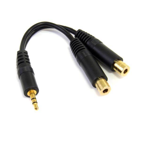 Rca Informatique - Image du produit : CABLE REPARTITEUR STEREO 15CM - M 35MM VERS F 2 X 35MM