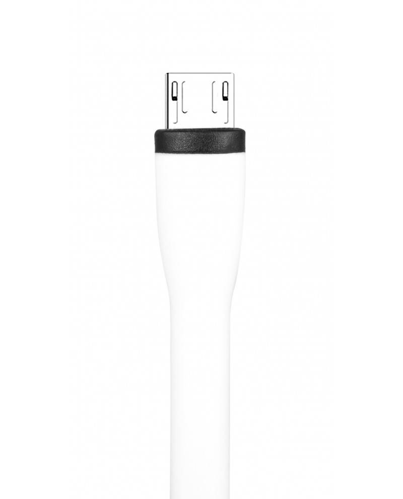 Rca Informatique - image du produit : MICRO USB SILICONE FLEXED CABLE WHITE